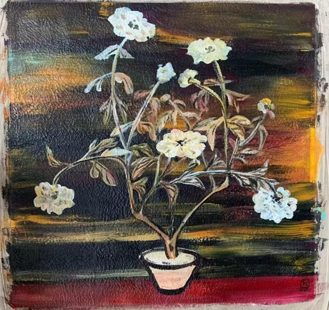 An Oil Painting: An Oil Painting. Dimensions: 23.62" x 23.62".