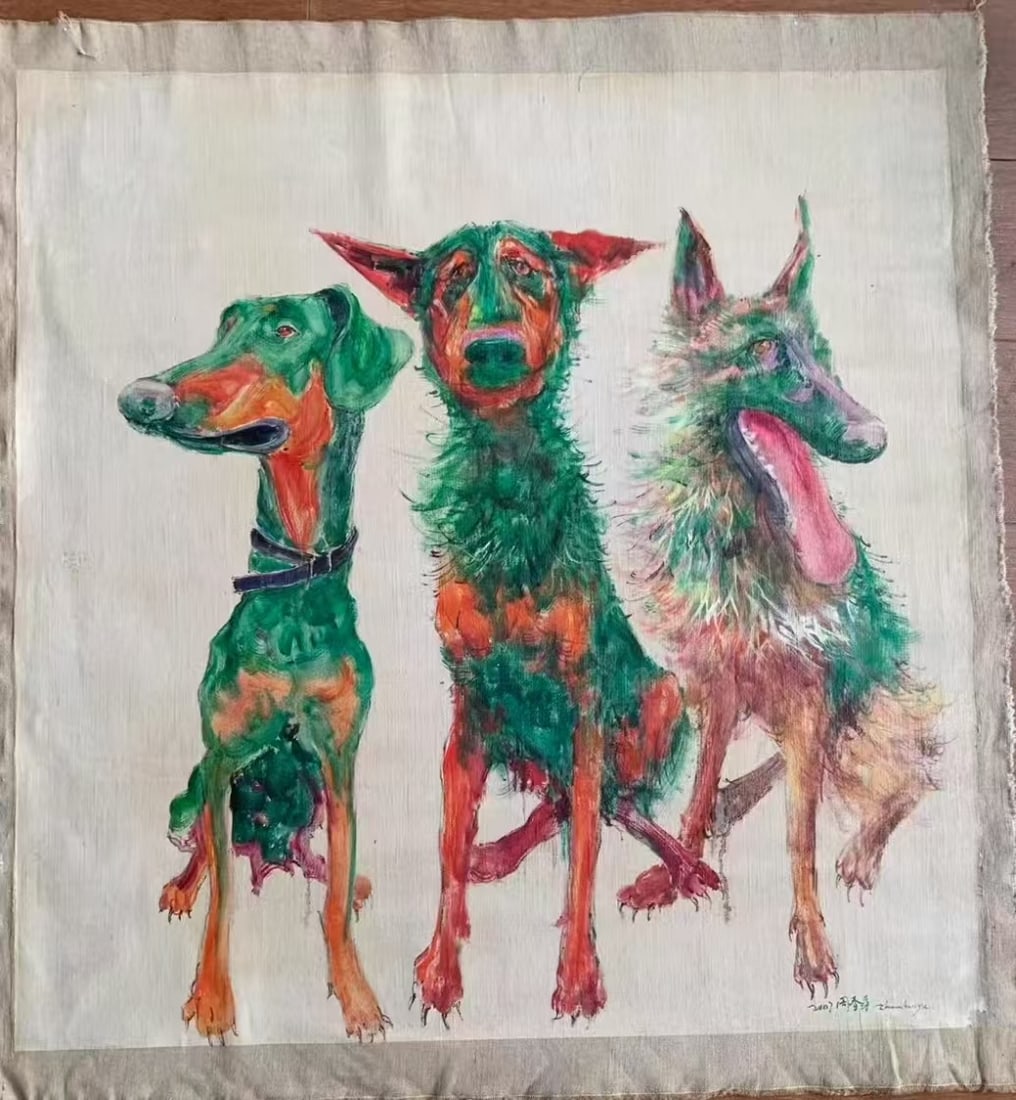 An Oil Painting: An Oil Painting. Dimensions: 39.37" x 39.37".