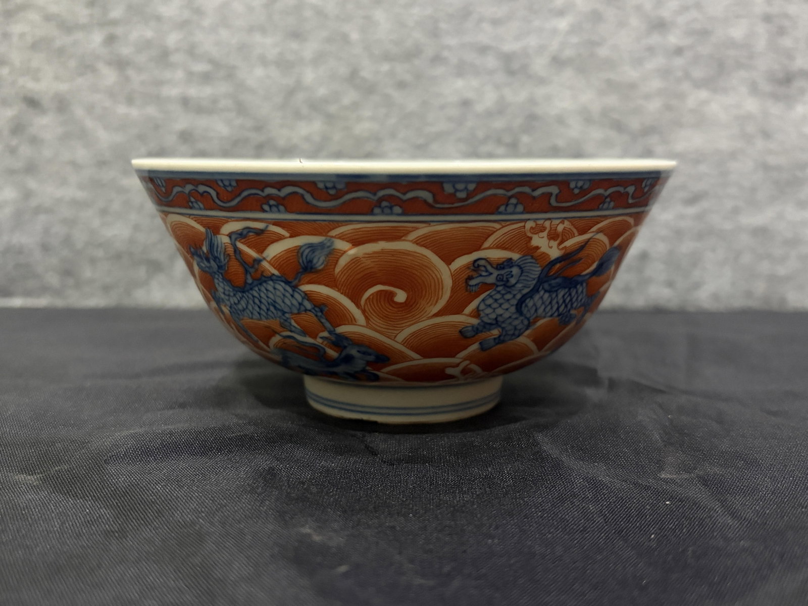A Blue and White Bowl: A Blue and White Bowl. Diameter: 5.04"; Height: 2.36".
