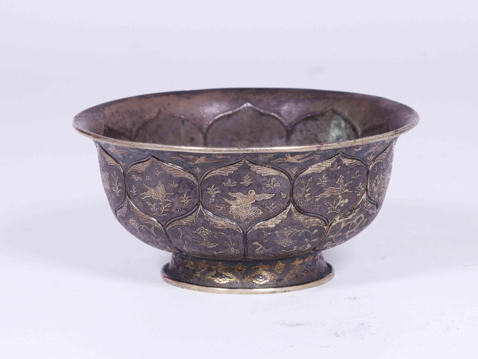 A Silver Bowl: A Silver Bowl. Height: 1.97"; Diameter: 4.13".