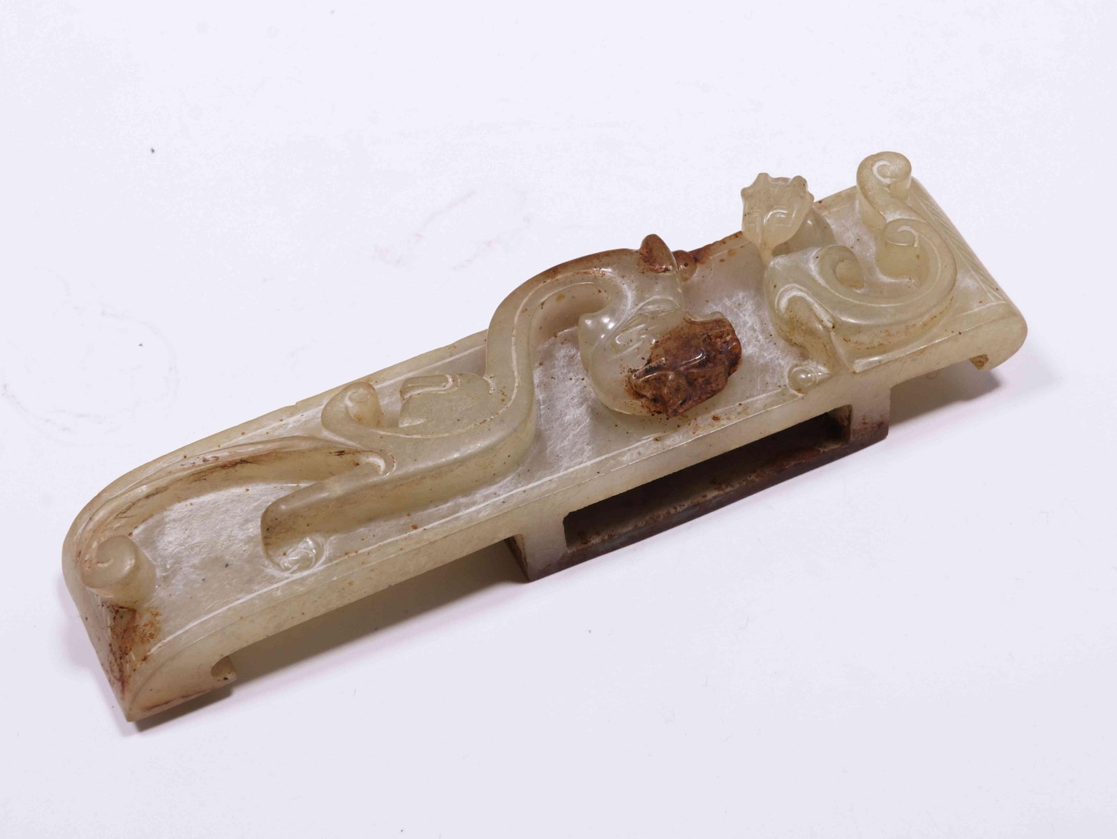 A Jade Sword Ornament: A Jade Sword Ornament. Dimensions: 4.72" x 1.10" x 0.98".