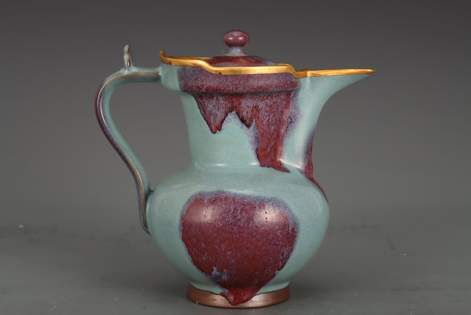 A Jun Ware Purple Splashed Monk?s Cap Ewer - 4