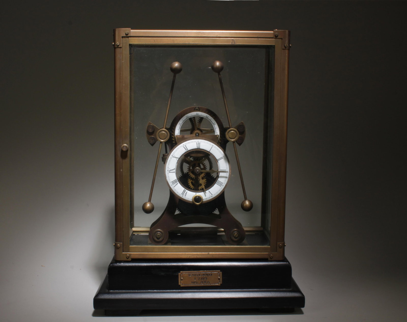 A Grasshopper Clock in Glass Case - 2