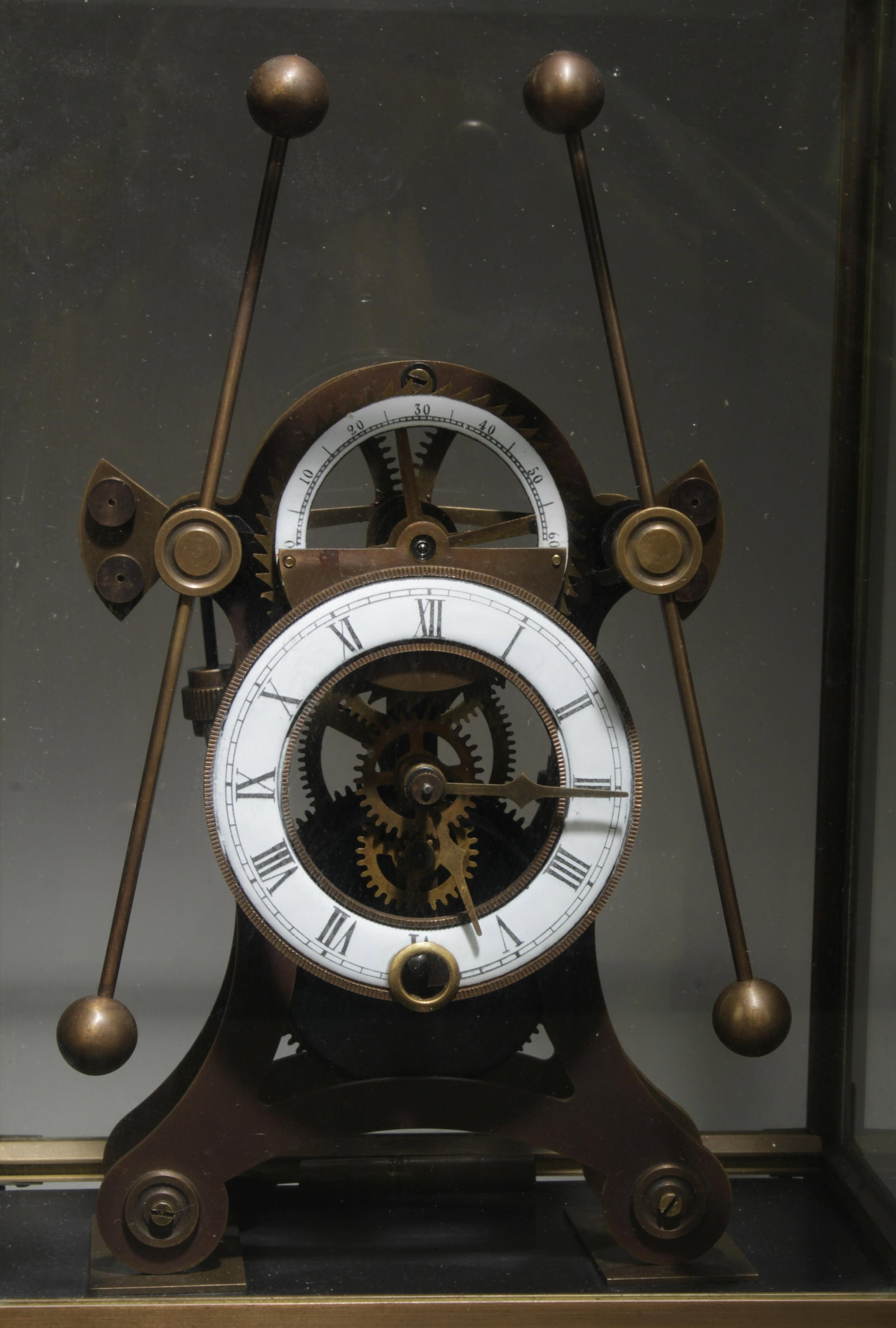 A Grasshopper Clock in Glass Case - 3