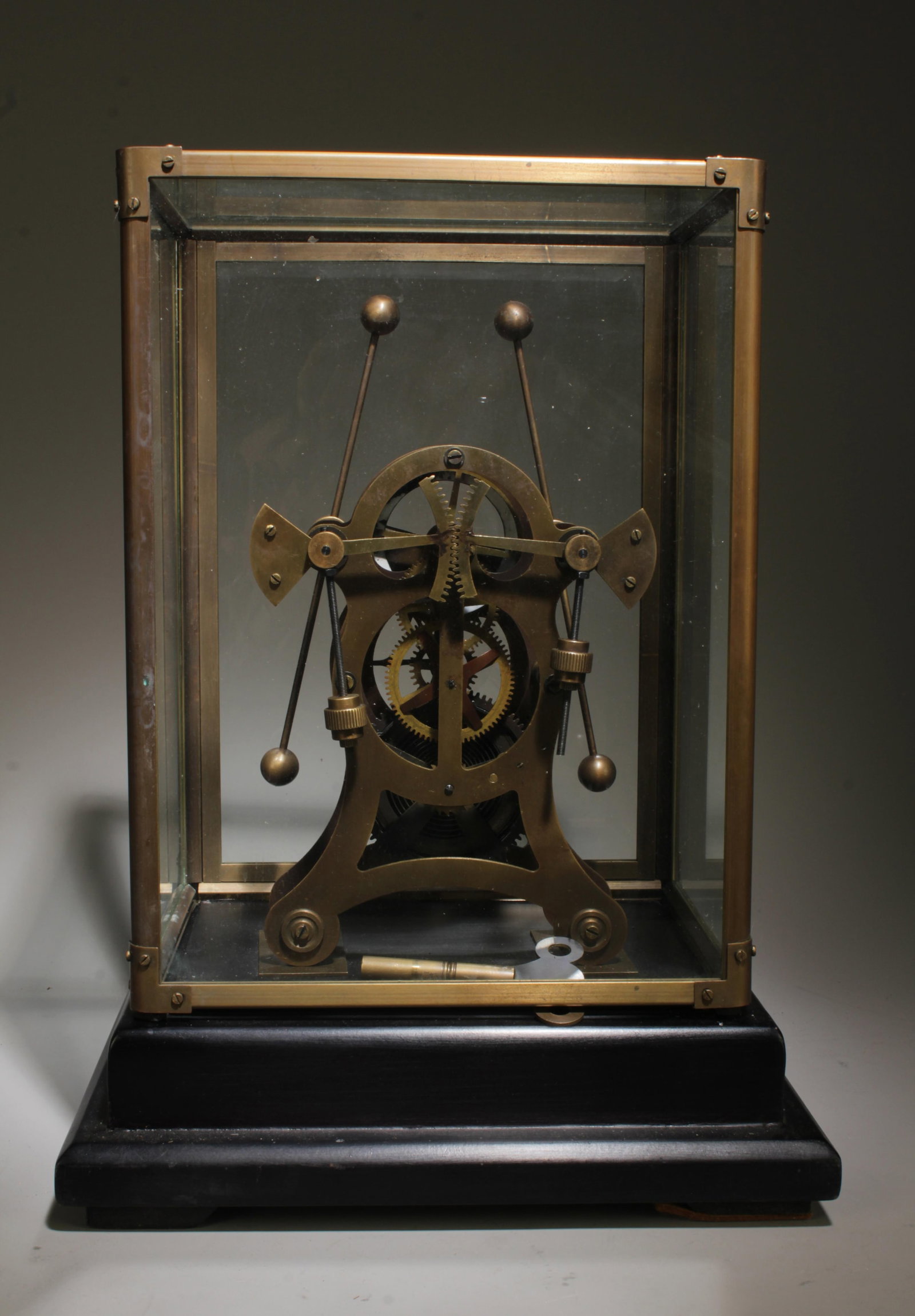 A Grasshopper Clock in Glass Case - 7
