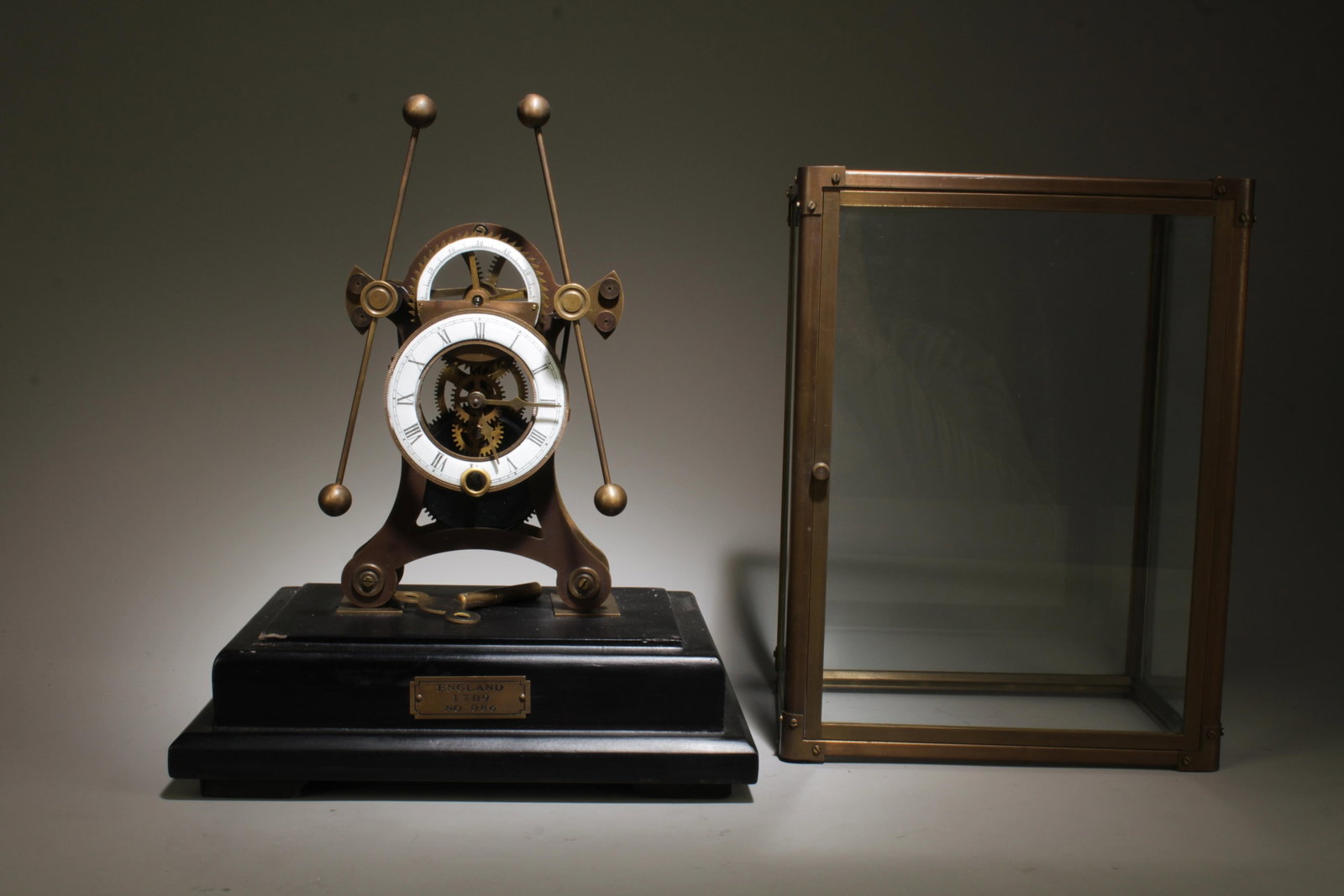 A Grasshopper Clock in Glass Case - 9