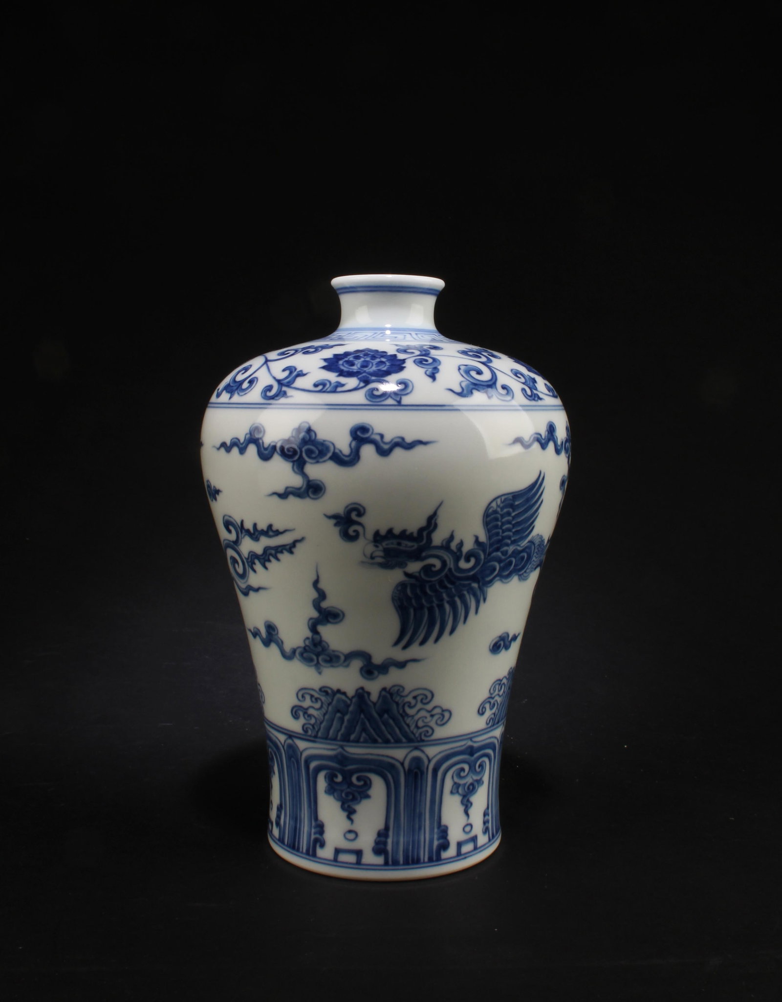 Chinese Blue & White Meiping Vase (1 of 5)