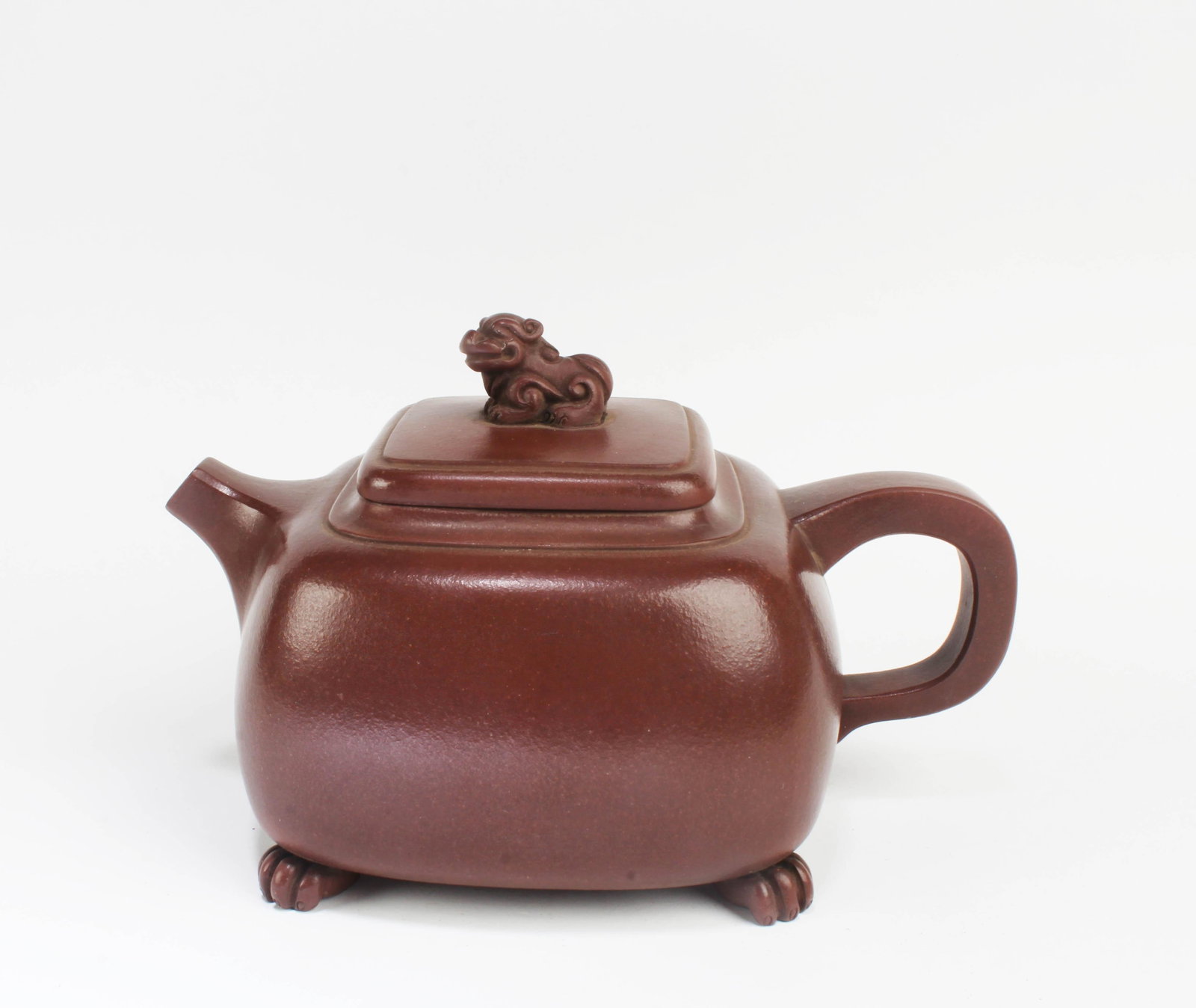 Chinese Zisha Teapot: Chinese Zisha Teapot. Length: 6.25"