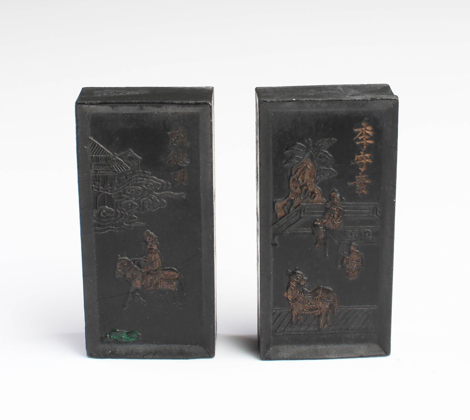 A Group of Two Chinese Ink Sticks: A Group of Two Chinese Ink Sticks. Height: 2.25"