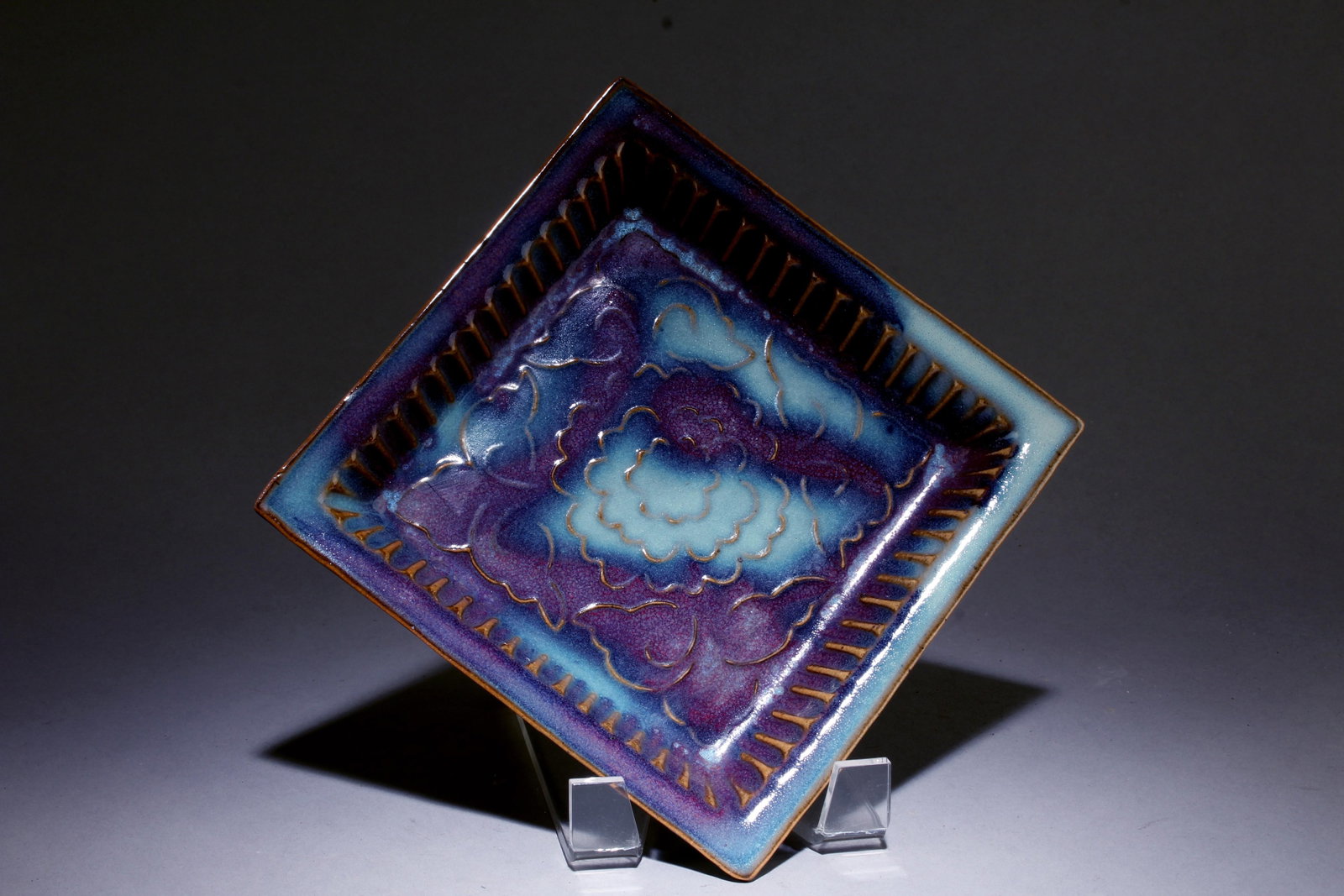 A Jun Ware Square Plate (1 of 4)