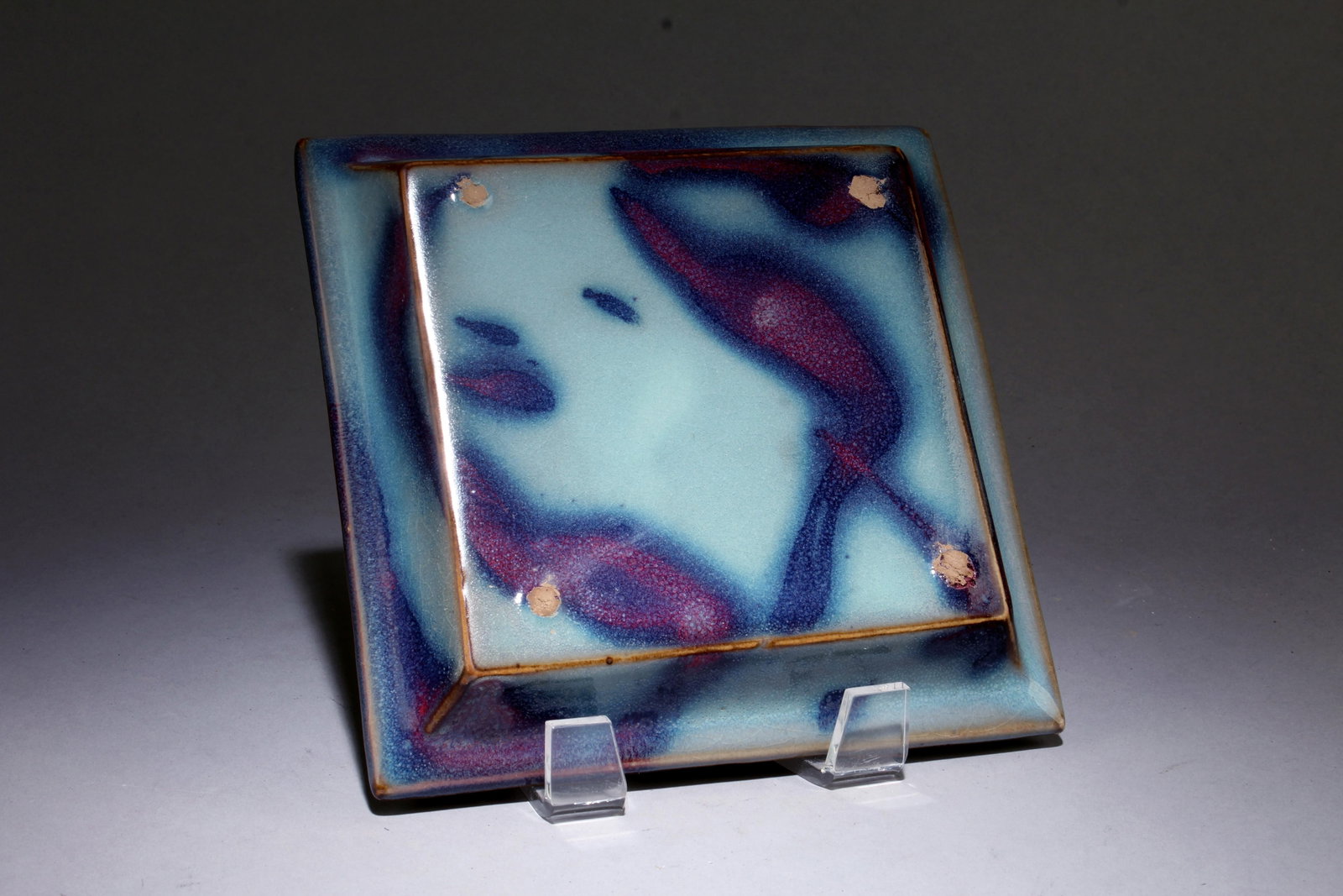 A Jun Ware Square Plate - 2