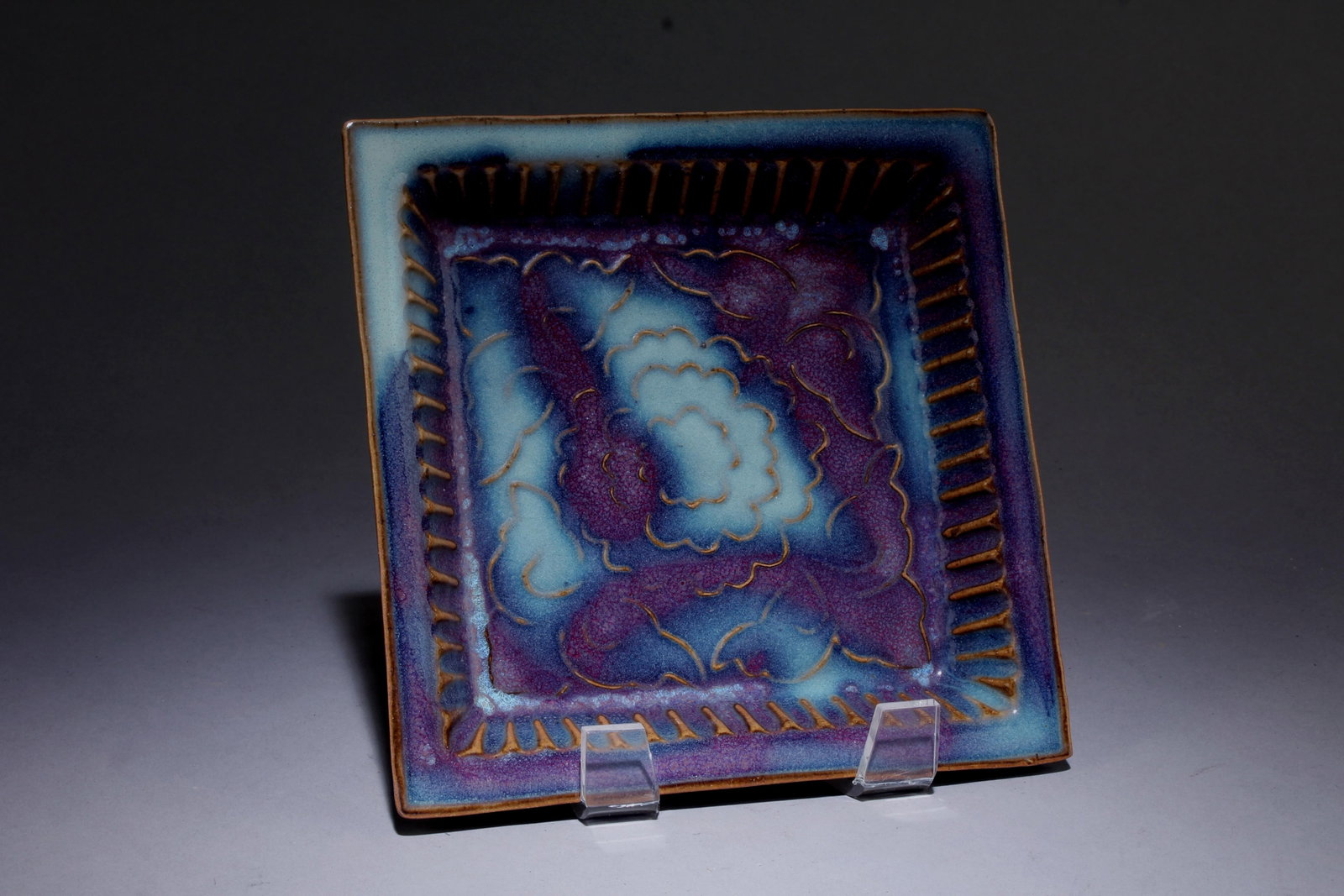 A Jun Ware Square Plate - 3