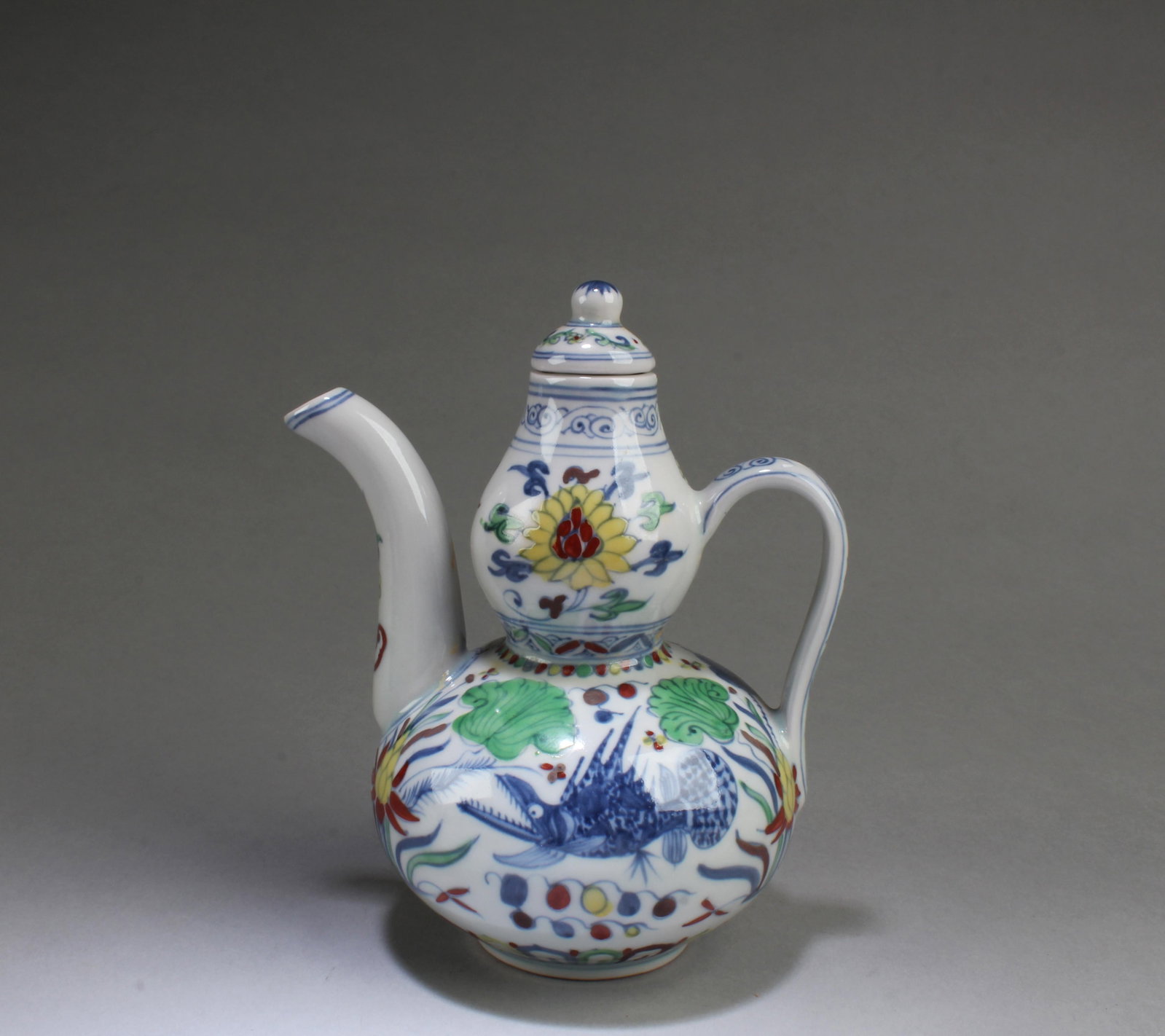 Chinese Polychrome Teapot (1 of 6)