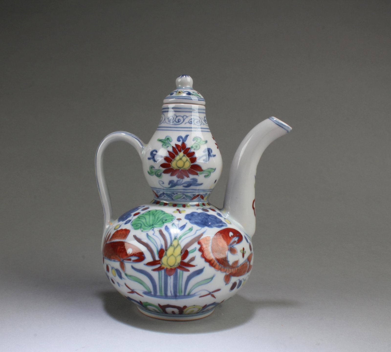Chinese Polychrome Teapot - 2