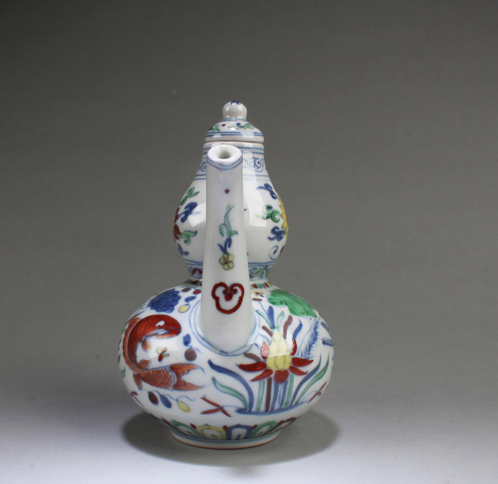 Chinese Polychrome Teapot - 3