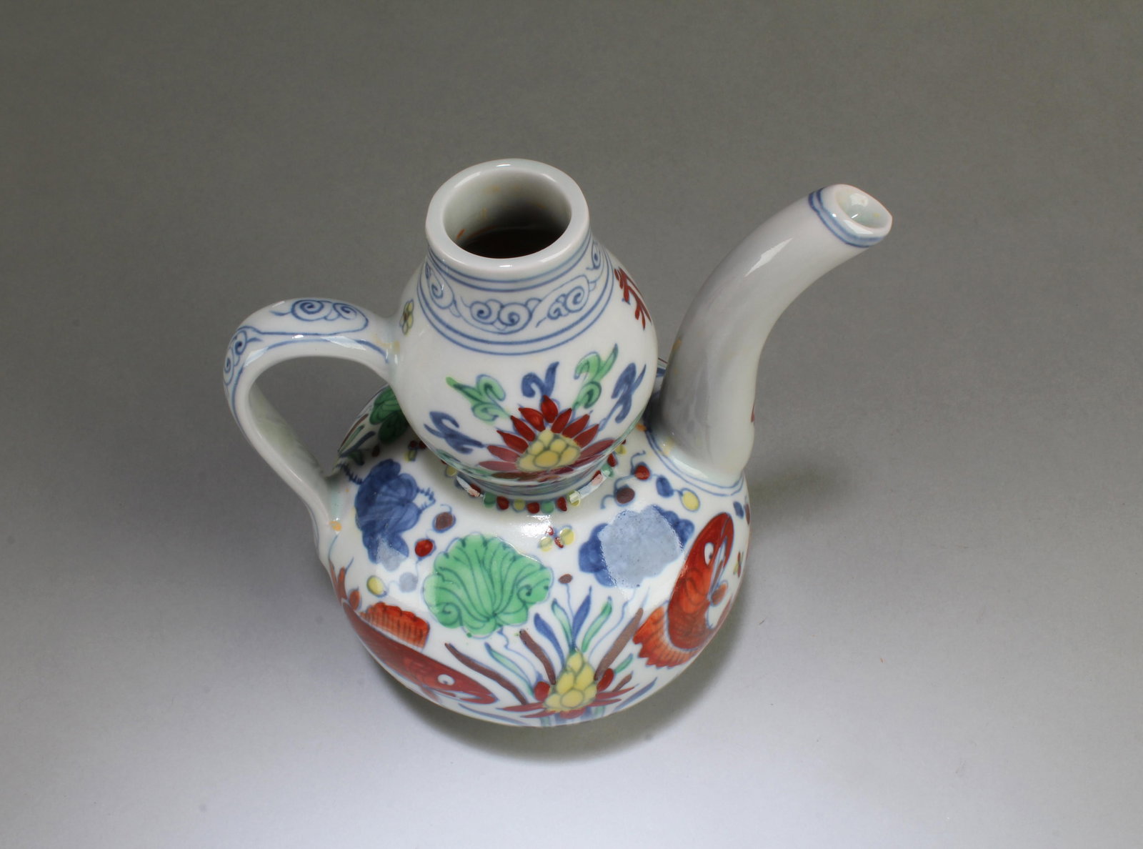 Chinese Polychrome Teapot - 5