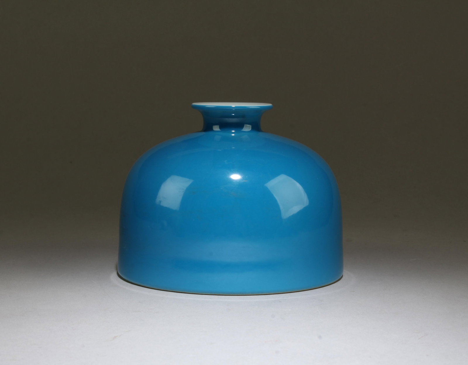 Chinese Blue Color Porcelain Water Pot: Chinese Blue Color Porcelain Water Pot. 'KangXi' mark at base. Height: 3.9"