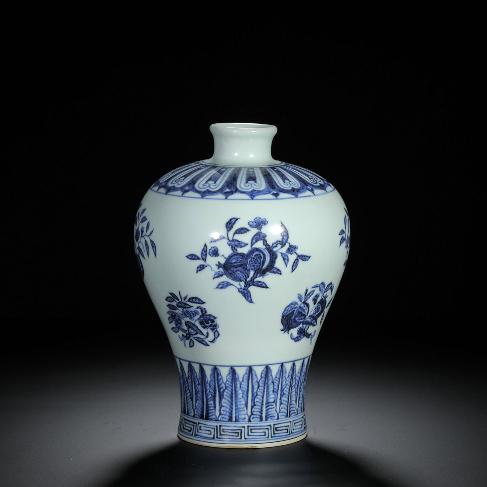 Blue and White Three Abundances Meiping Vase (1 of 10)