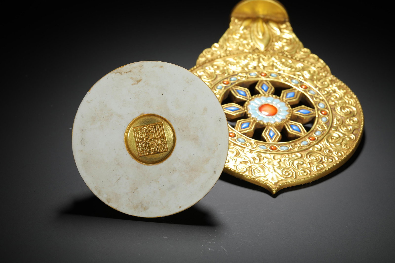 Gilt Dharma Chakra - 10