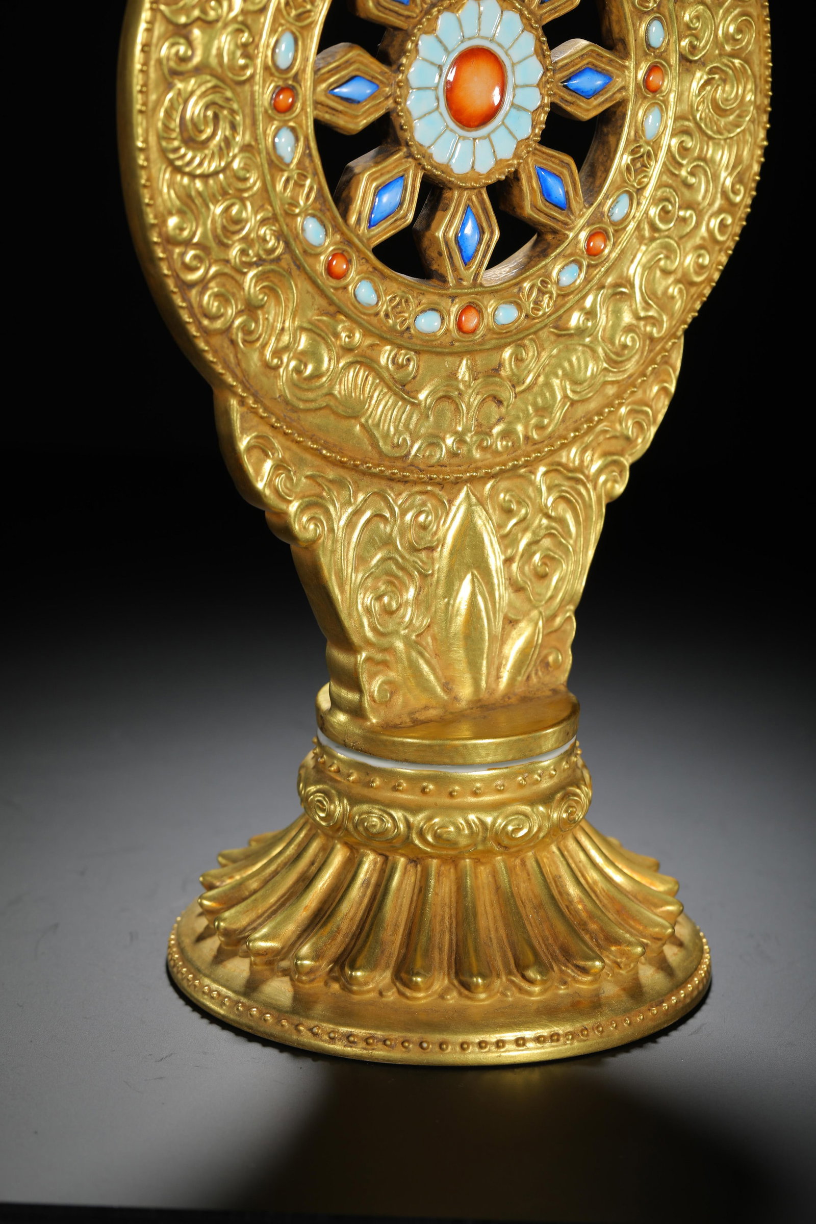 Gilt Dharma Chakra - 7