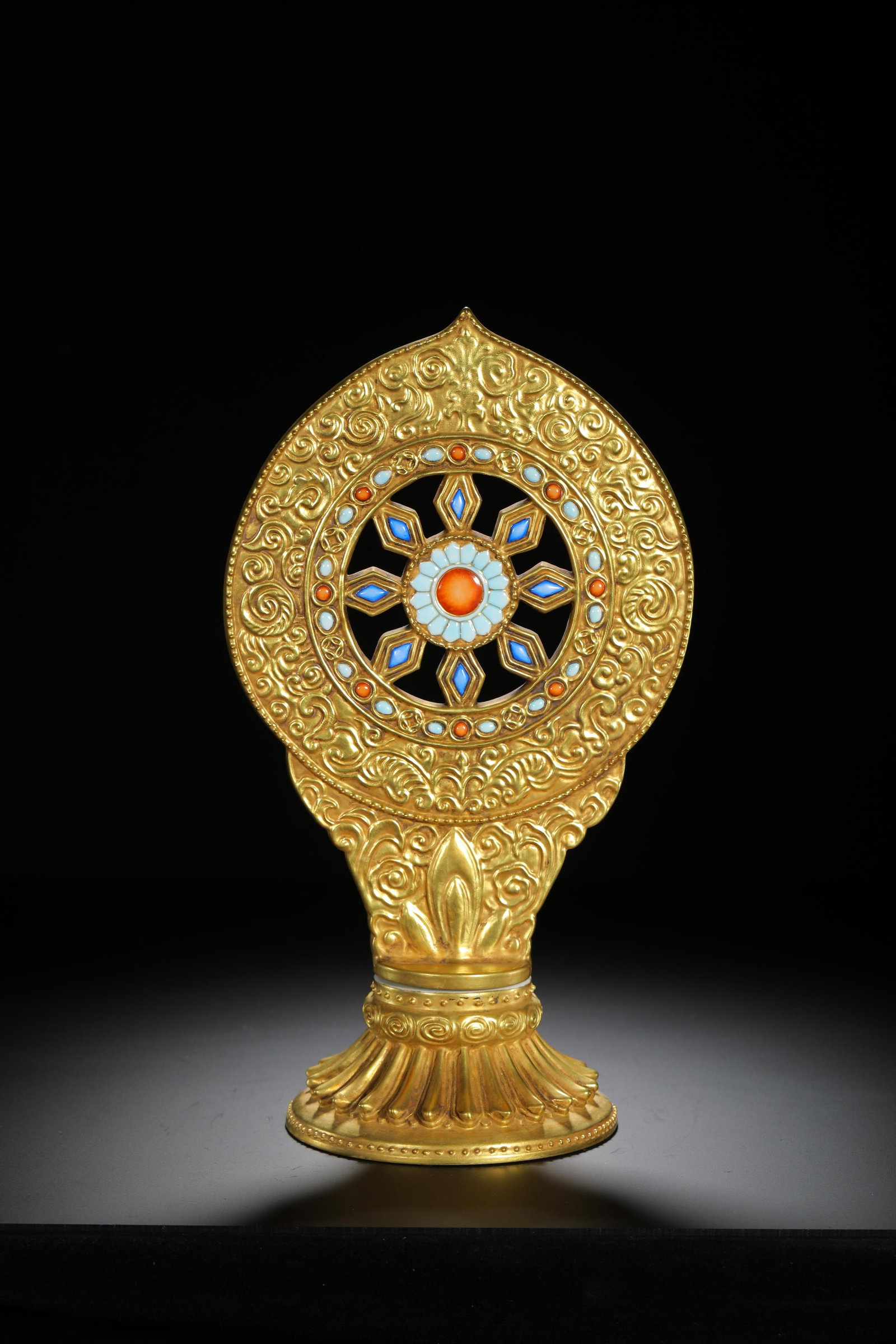 Gilt Dharma Chakra - 8
