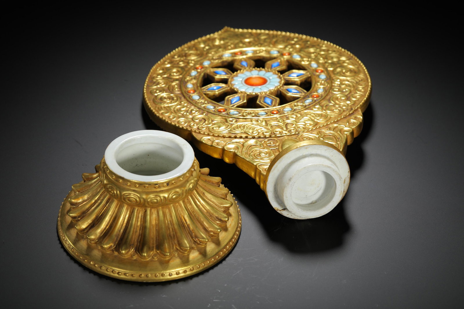 Gilt Dharma Chakra - 9