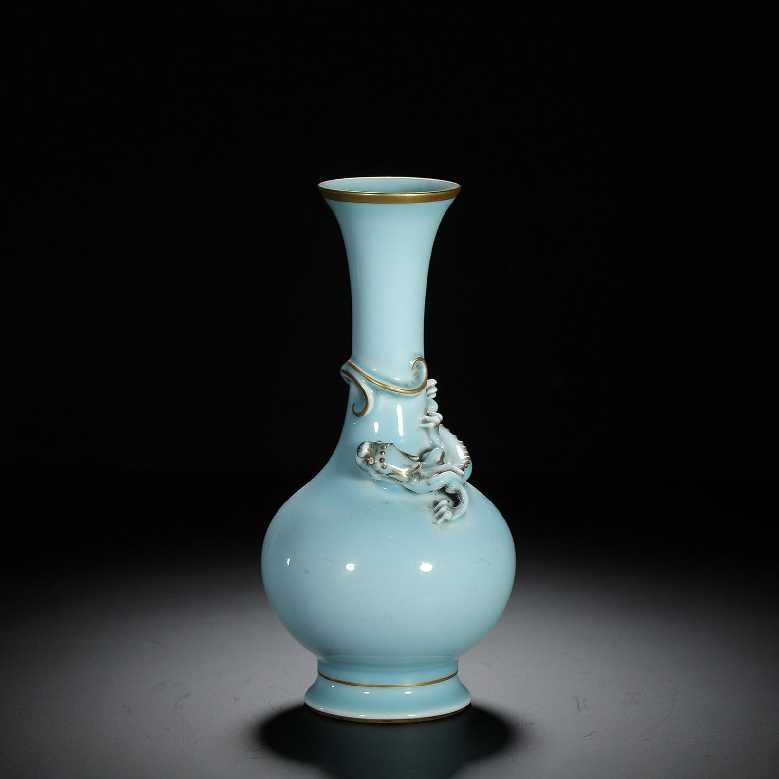 Sky-Blue Glazed Coiling Dragon Vase (1 of 9)