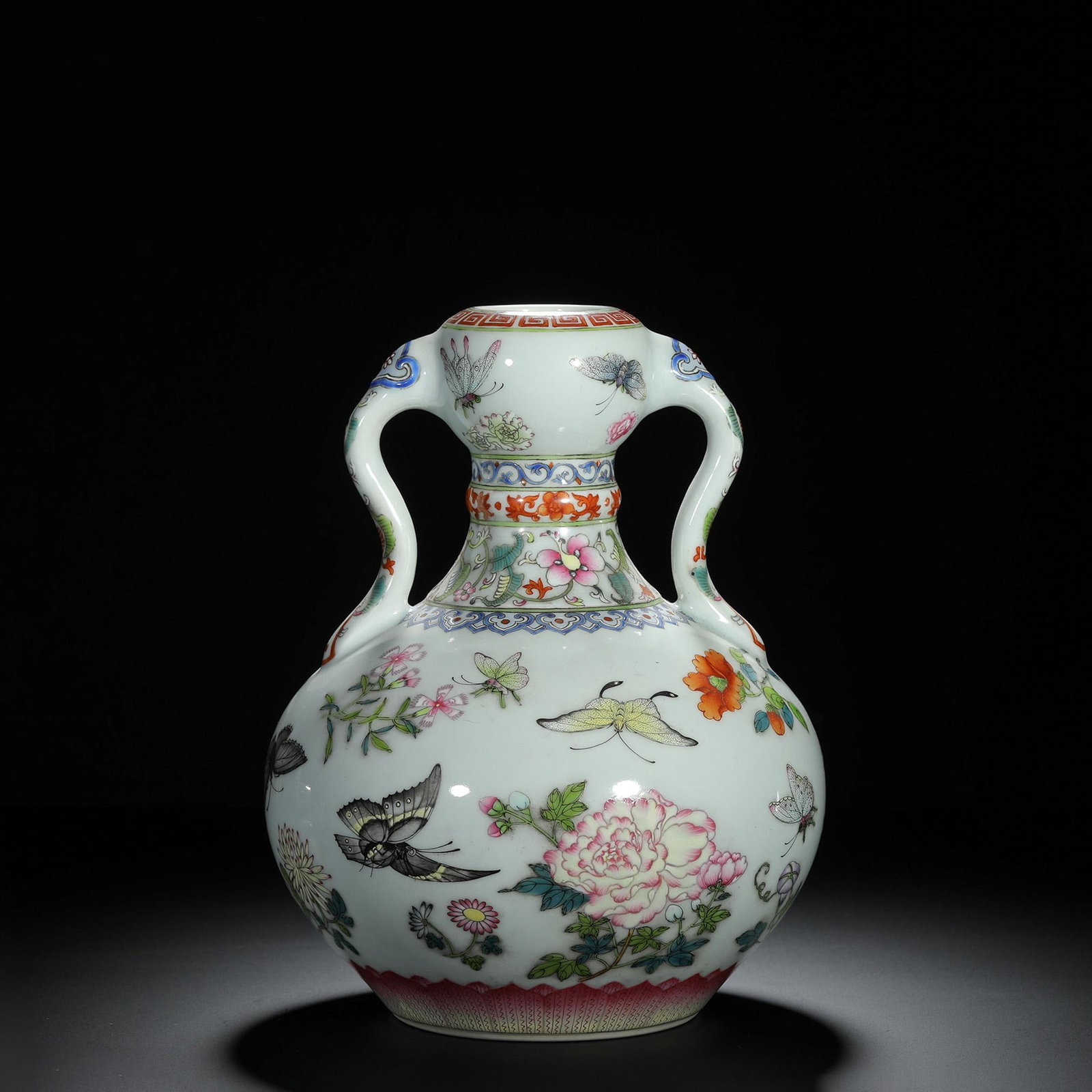 Famille-Rose Flower and Butterfly Vase (1 of 8)