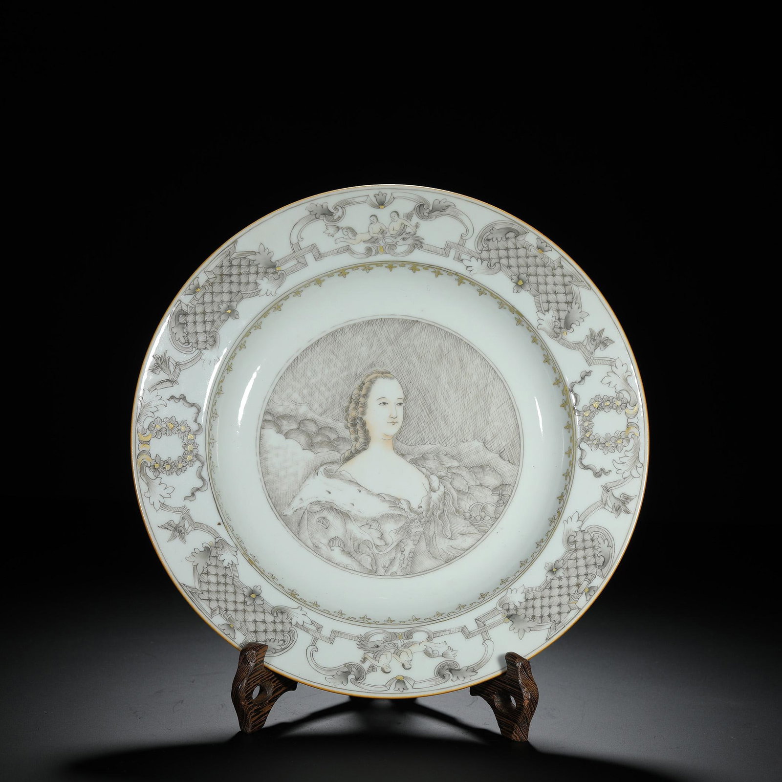 Famille-Rose Lady Figure Plate (1 of 10)