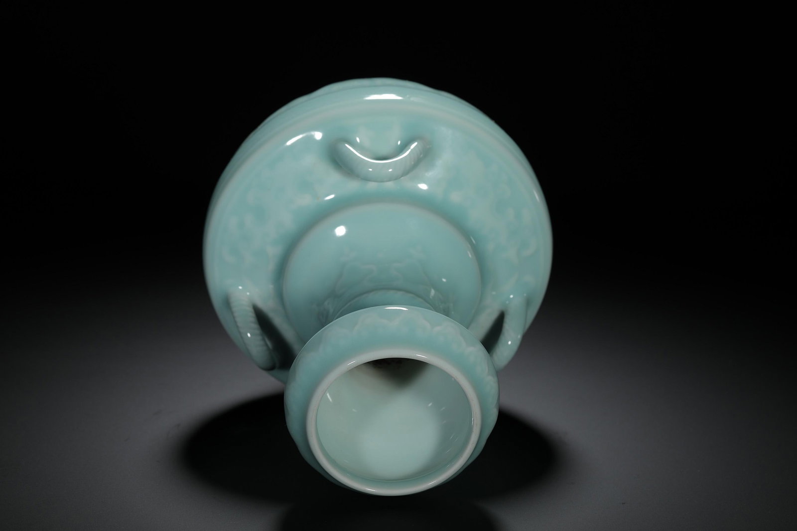 Green-Glazed Cord-Pattern Vase - 8