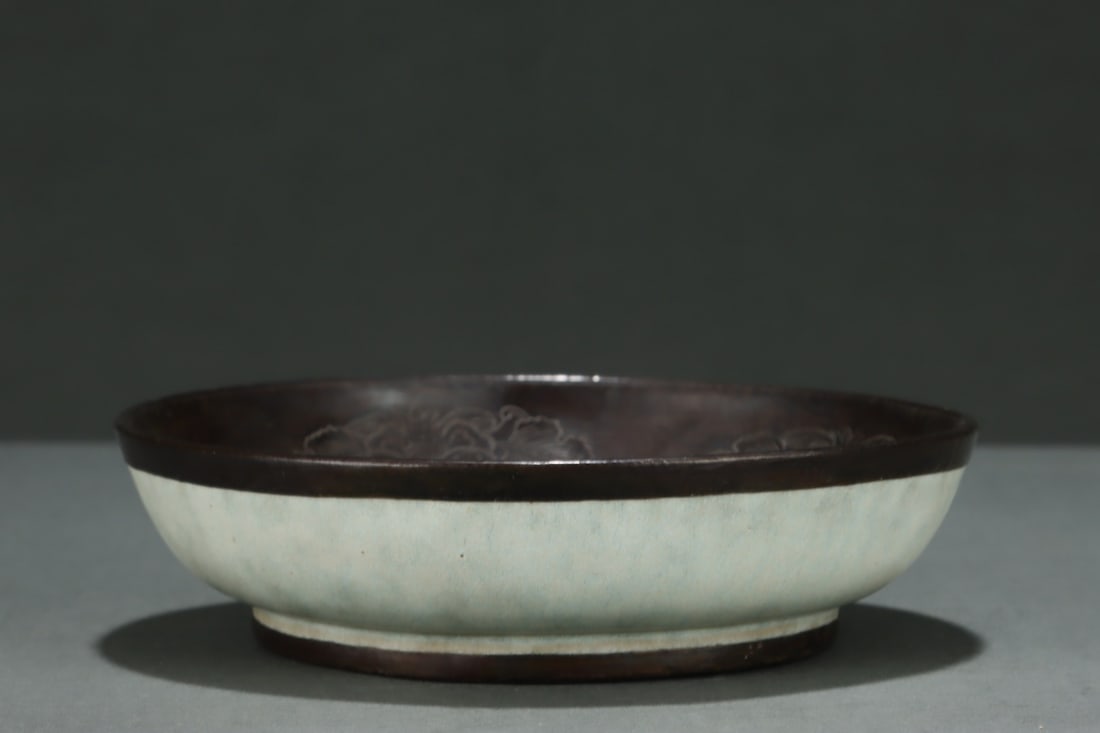 A Ru Ware Silver-Mounted Washer - 3