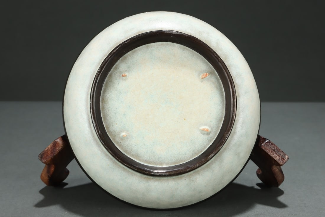 A Ru Ware Silver-Mounted Washer - 9