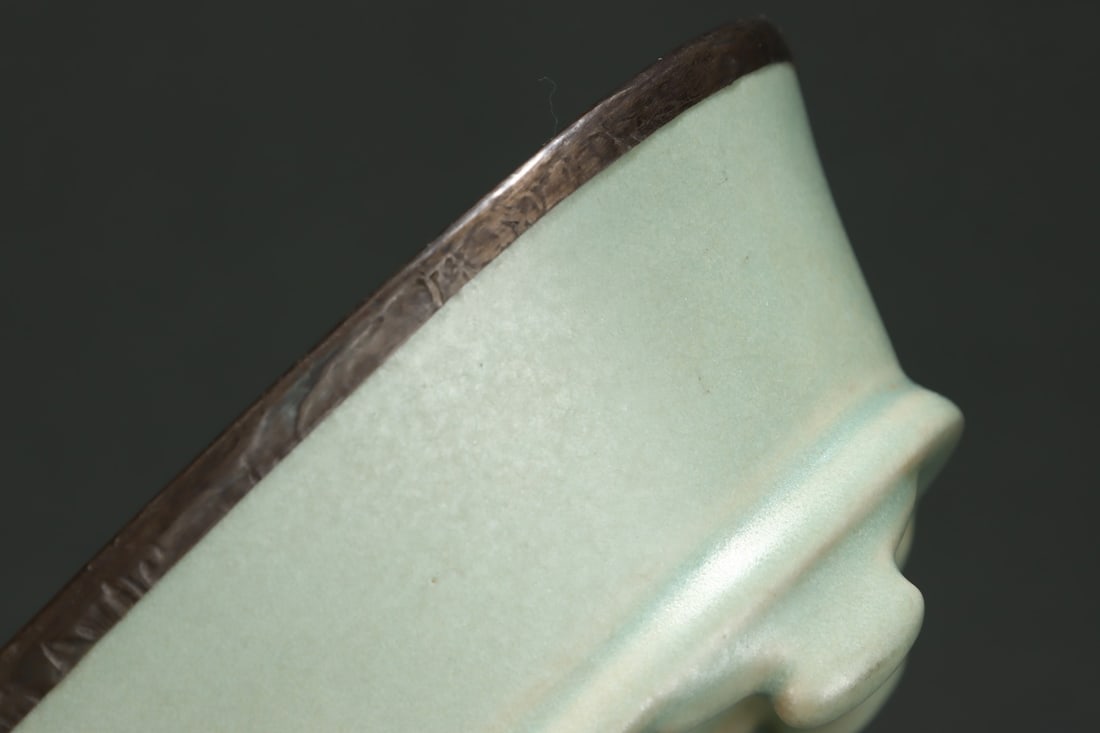 A Ru Ware Silver-Mounted Washer - 8