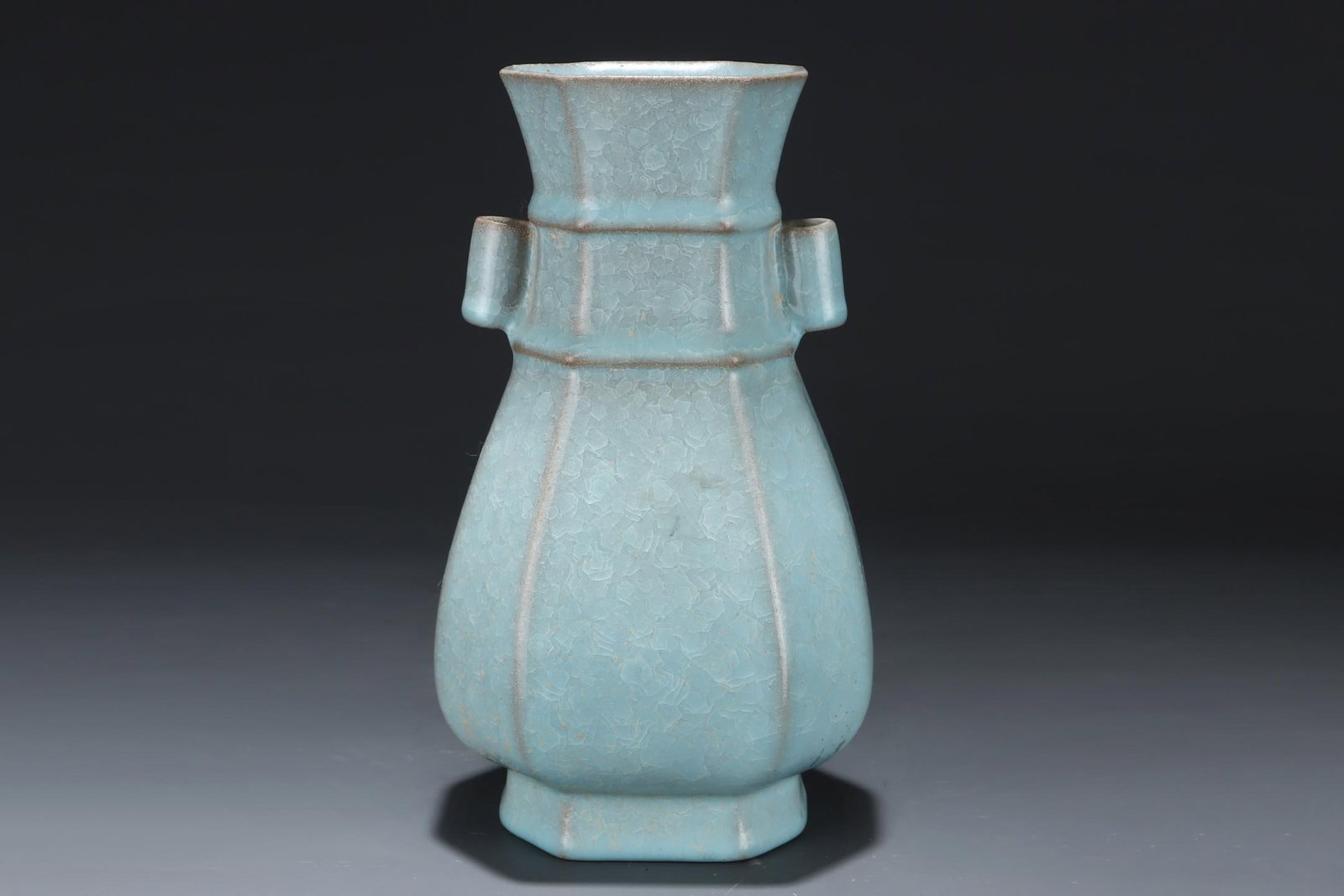 A Ru Ware Celadon Glazed Octagonal Vase - 4