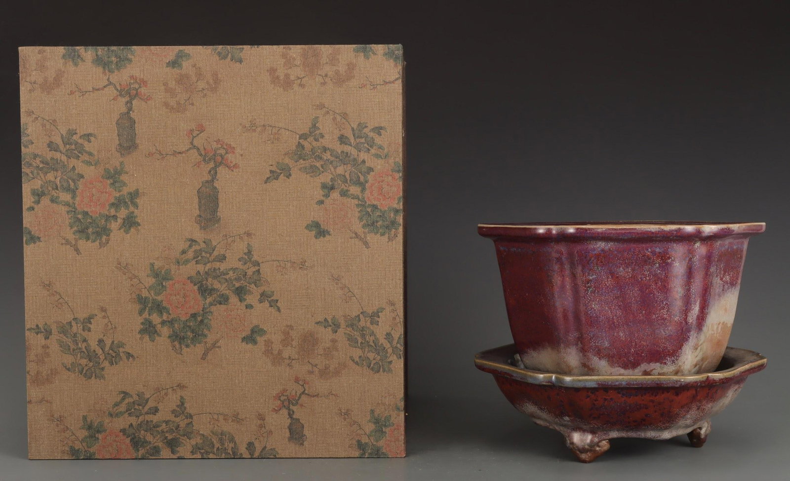 A Jun Ware Flowerpot Set - 2