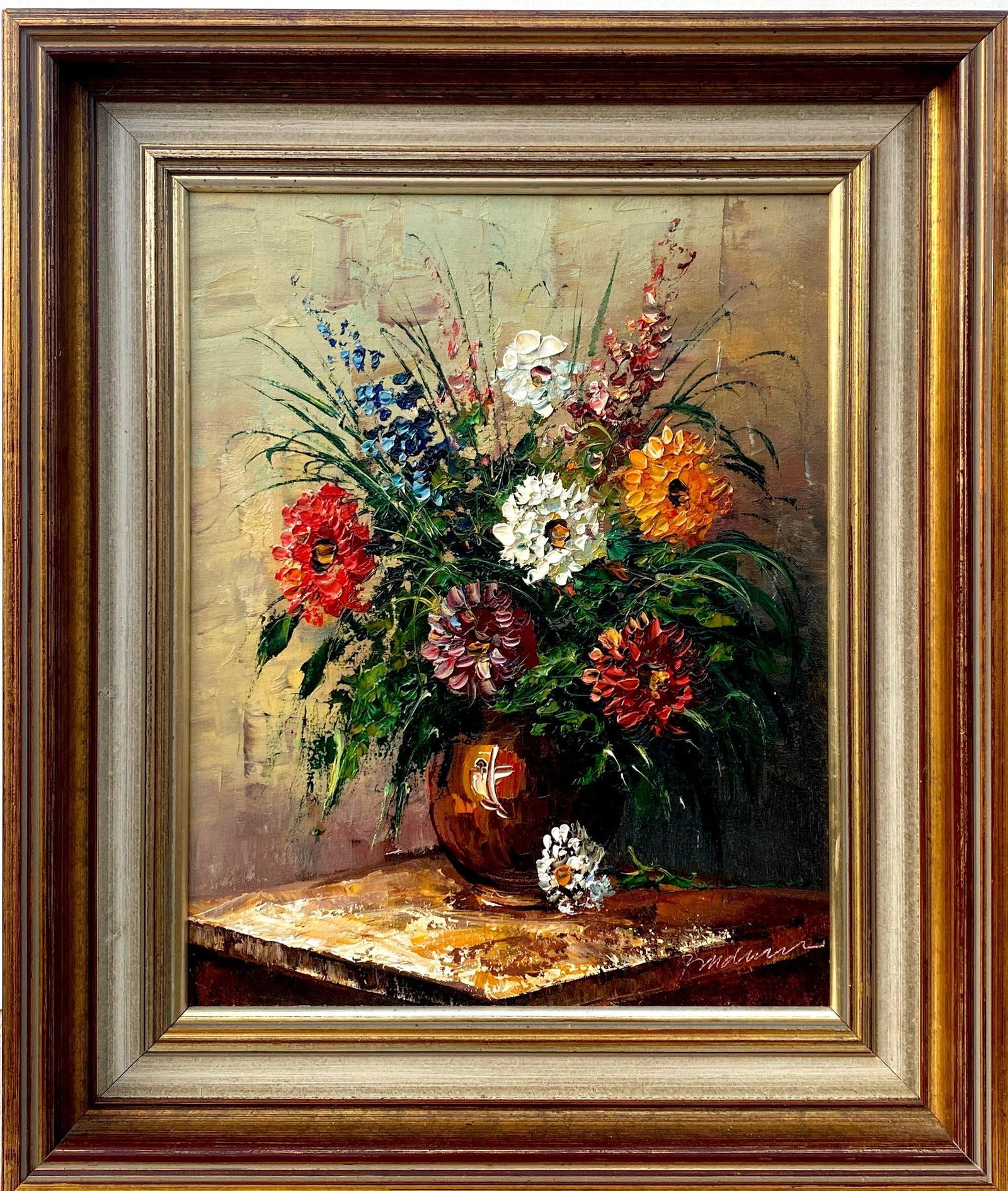 A Framed Oil Painting: A Framed Oil Painting. Signature at bottom. Dimension: 13.25" x 16"