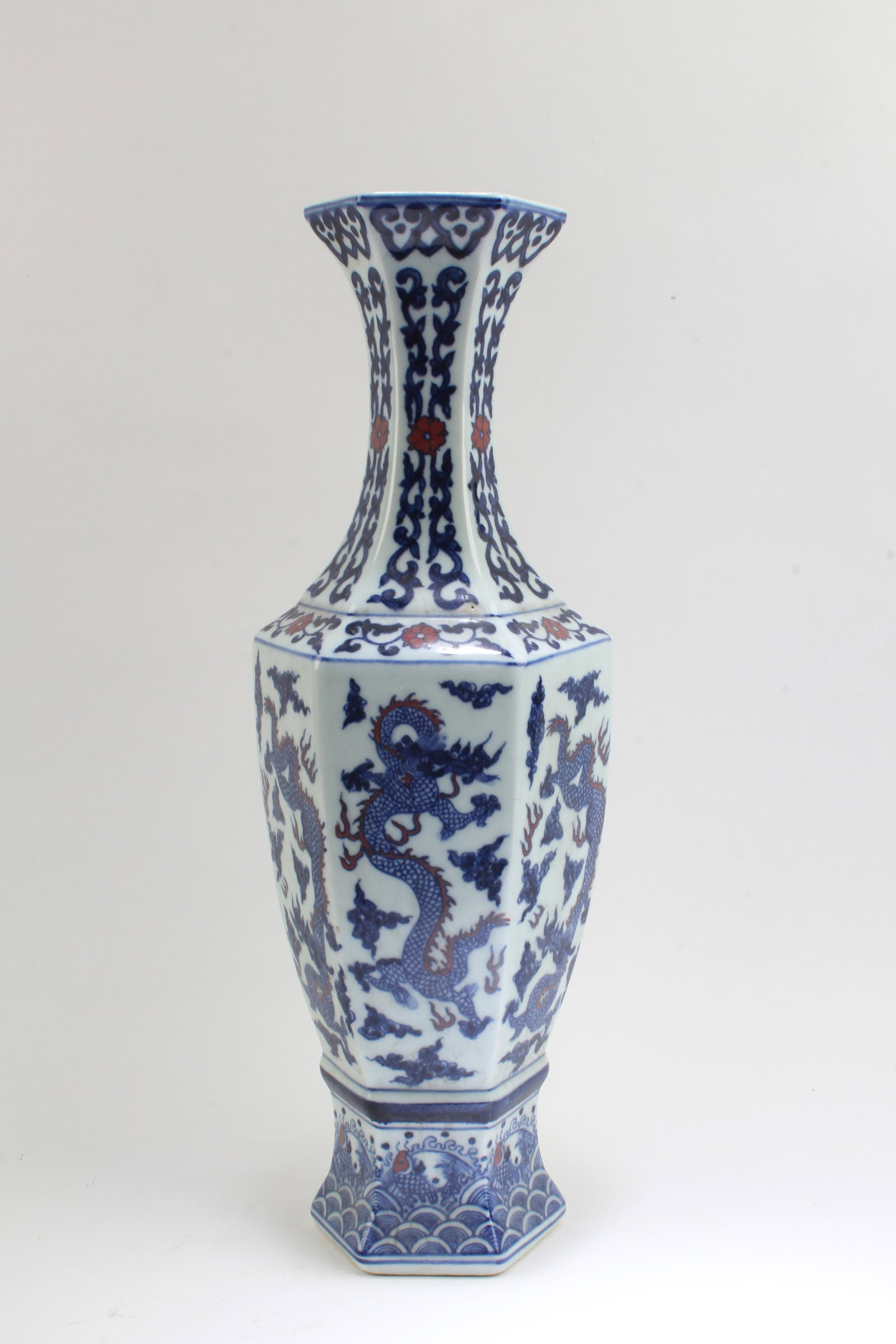 Chinese Iron Red Blue & White Porcelain Vase (1 of 6)