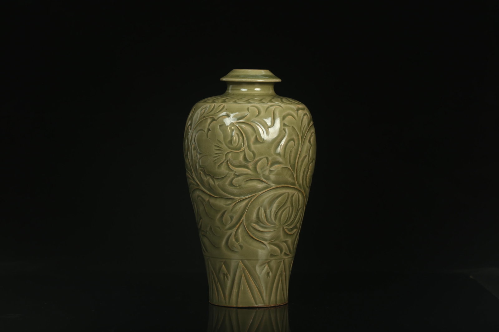 A Yaozhou Vase: A Yaozhou Vase. Height: 8.5" Diameter: 4.5"