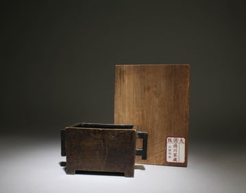 A Double-Eared Bronze Incense Burner