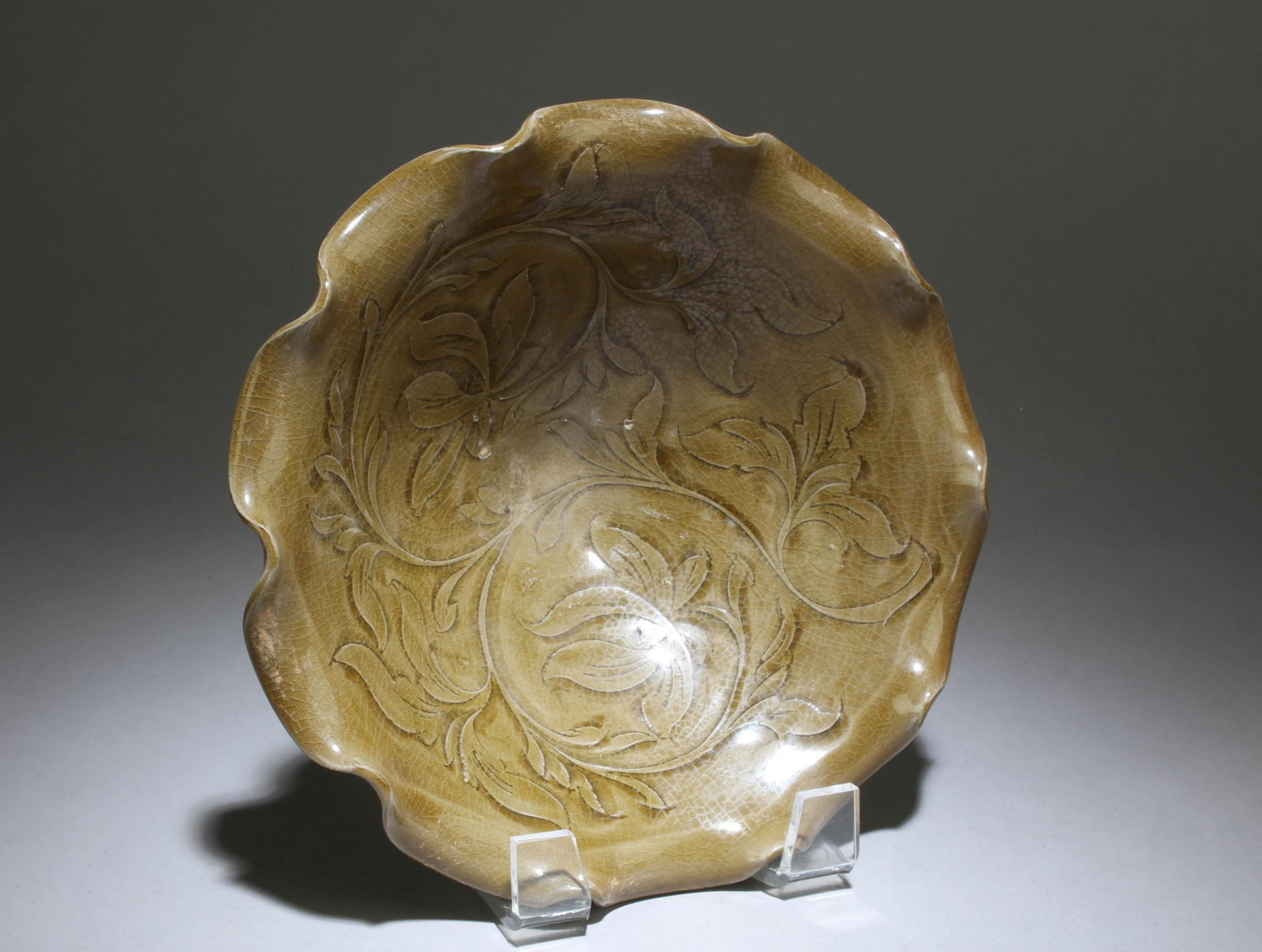 A Yaozhou Bowl: A Yaozhou Bowl. Dimensions: 8" x 3".