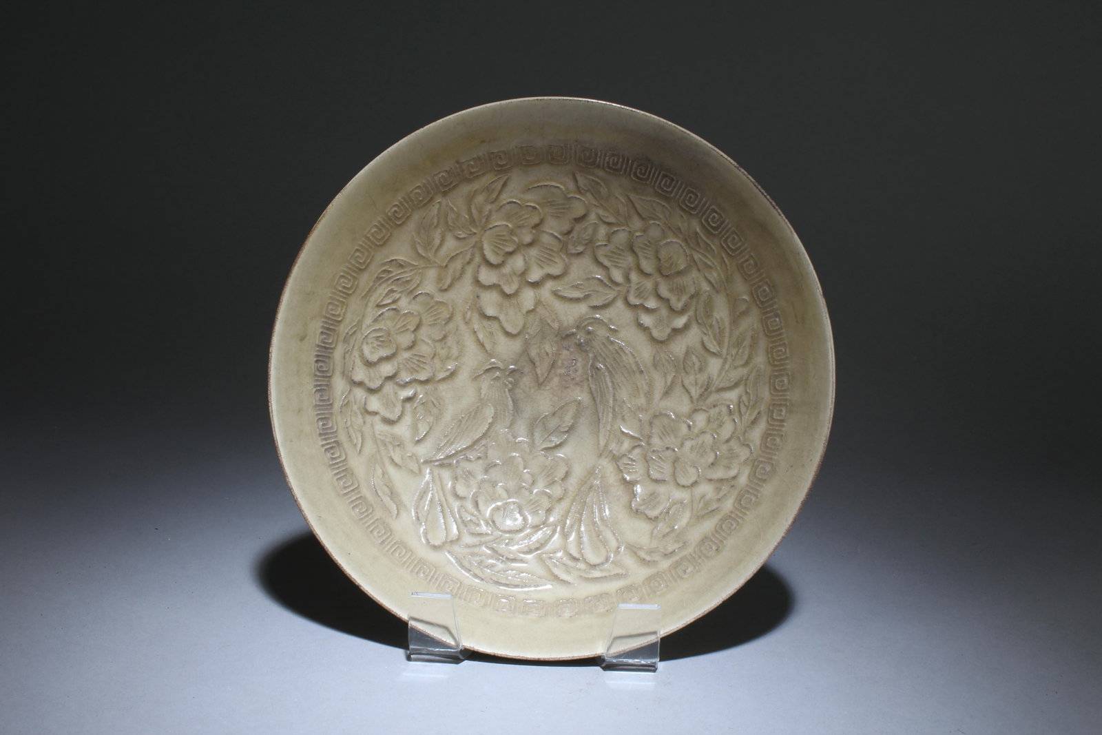 A Dingyao Plate: A Dingyao Plate. Dimensions: 8" x 2".