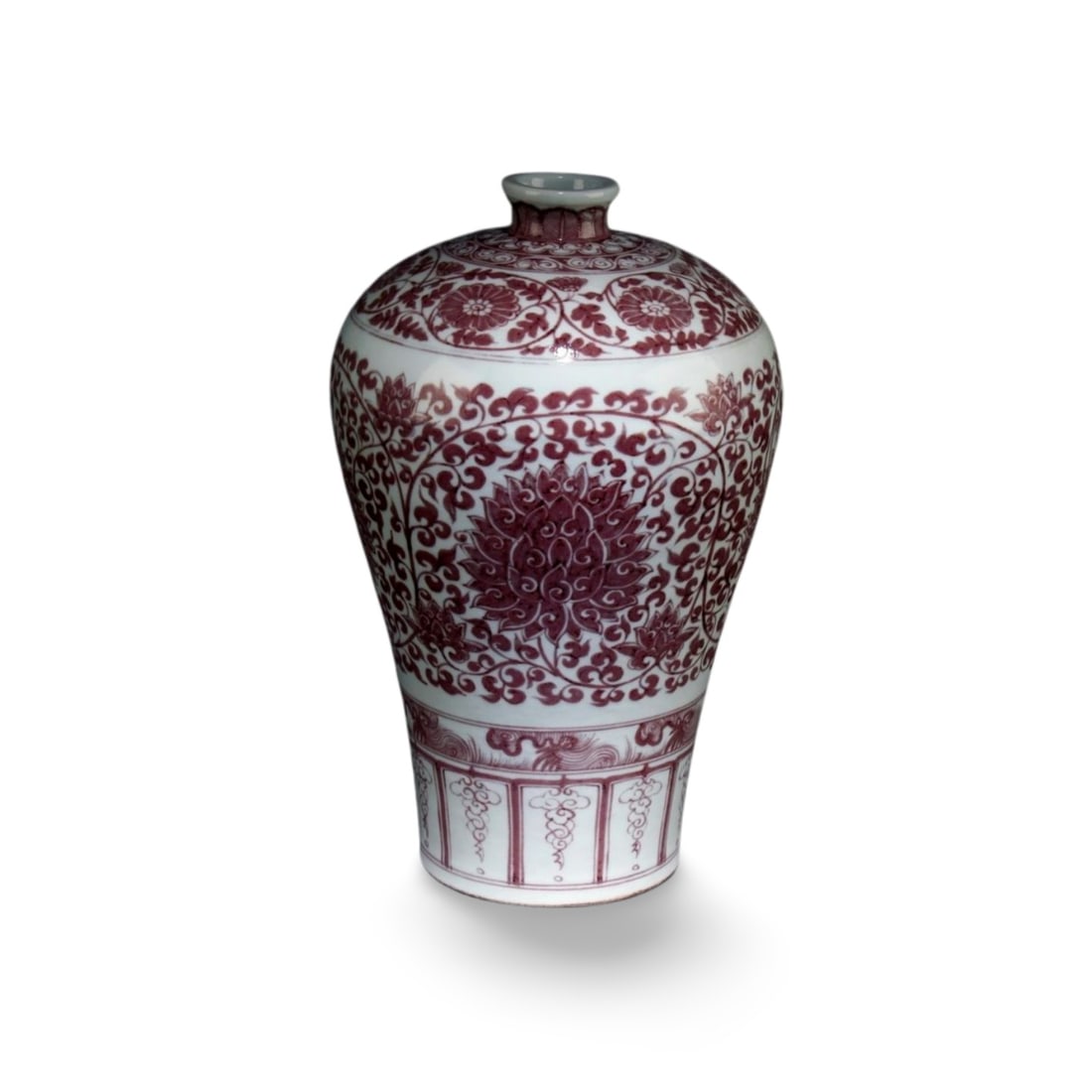 An Underglazed Red Meiping Vase: An Underglazed Red Meiping Vase. Dimensions: 14.5" x 8.75".