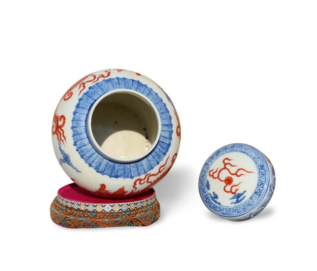 A Multi-Colored Container with Lid, Stand, Box - 5