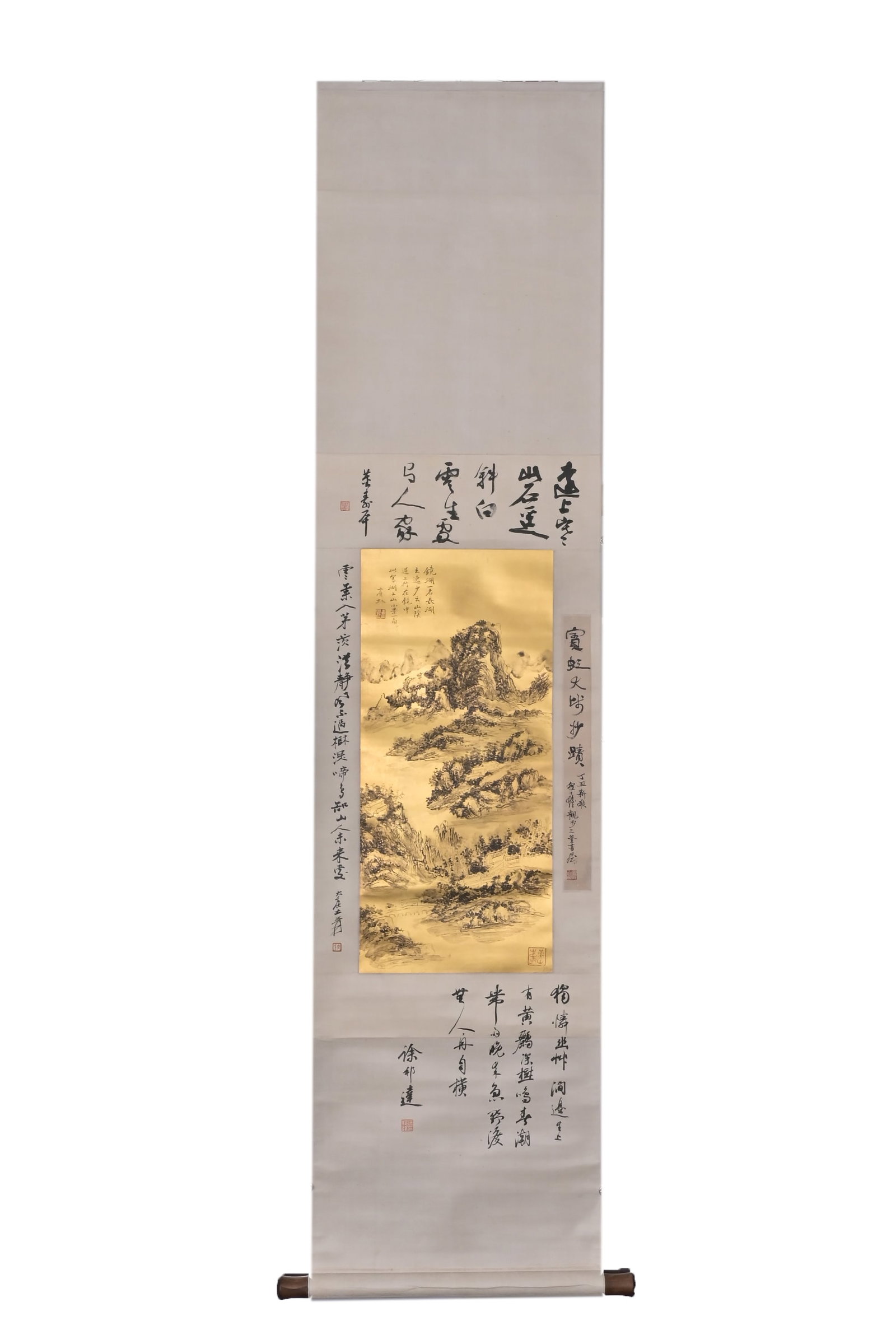 A CHINESE INK ON PAPER HANGING SCROLL OF LANDSCAPE, ATTRIBUTED TO HUANG BINHONG, MODERN PERIOD: 25.2in x 11.42in (64.0cm x 29.0cm)Attributed to Huang Binhong, Modern Period. A fine ink landscape scroll on paper, with multiple inscriptions, a museum-grade masterpiece for collectors.