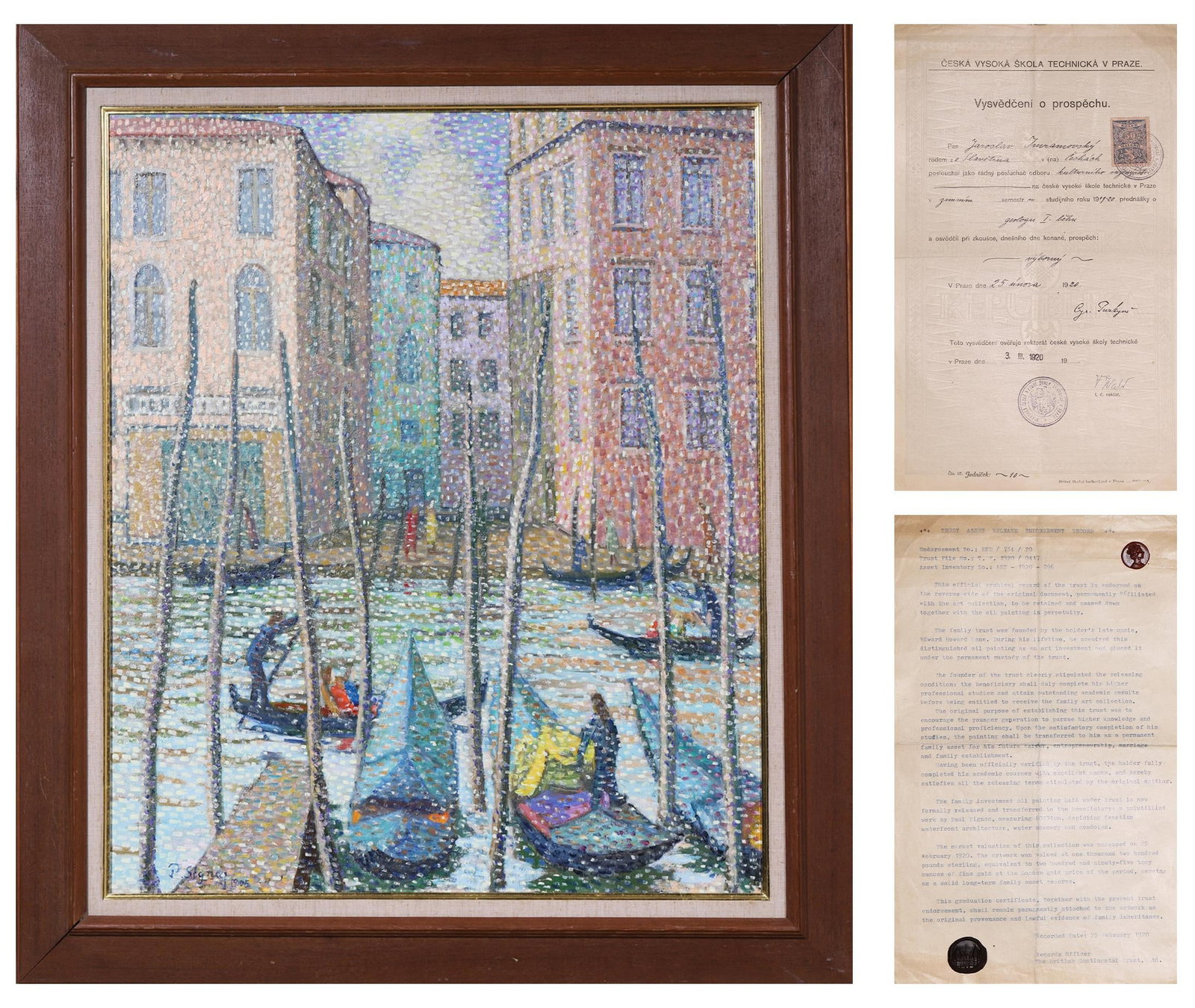 PAUL VICTOR JULES SIGNAC,1863-1935,ATTRIBUTED TO, OIL ON CANVAS,FRENCH: L 91.0cm (35.83 in); L 72.0cm (28.35 in); W 78.0cm (30.71 in); W 64.0cm (25.2 in)The work retains original canvas and period frame with natural signs of age. The painting surface is clean and stable, 