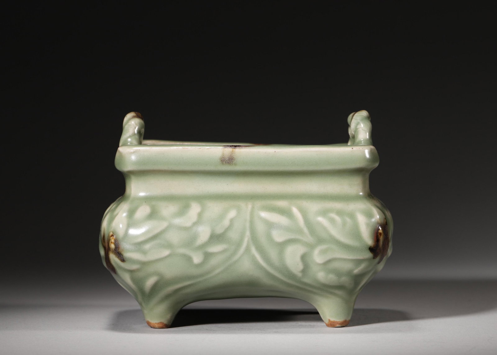 SONG DYNASTY CELADON GLAZE TRIPOD CENSER WITH FLORAL PATTERN (1 of 6)