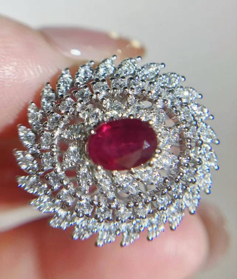 18K GOLD DIAMOND RUBY RING - 4