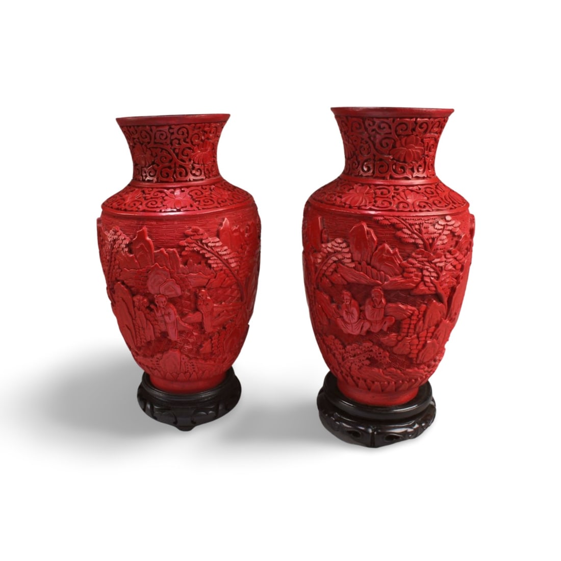 Two Cinnabar Lacquer Vases - 3