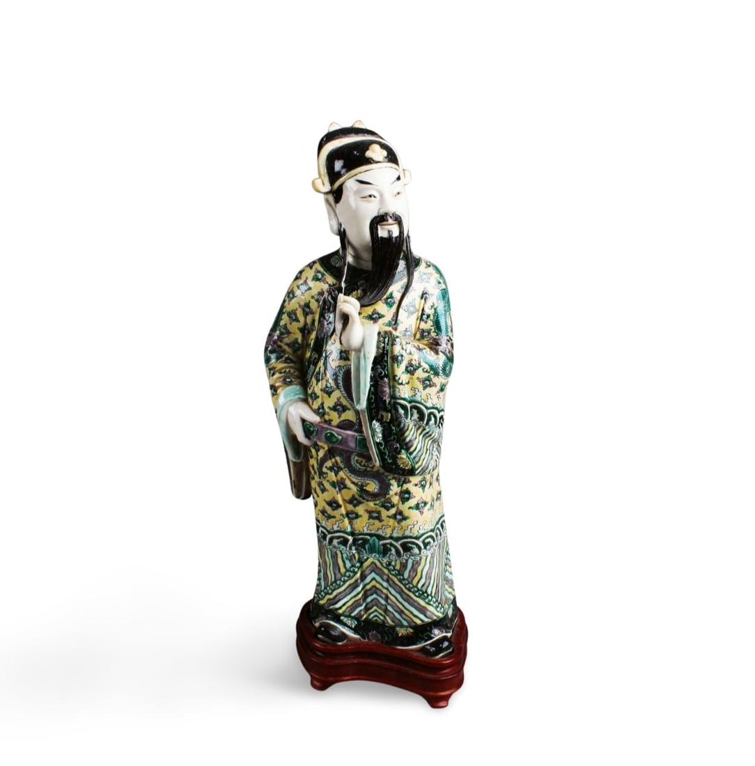 Antique 18th Century Famille Verte Deity Statue (1 of 8)