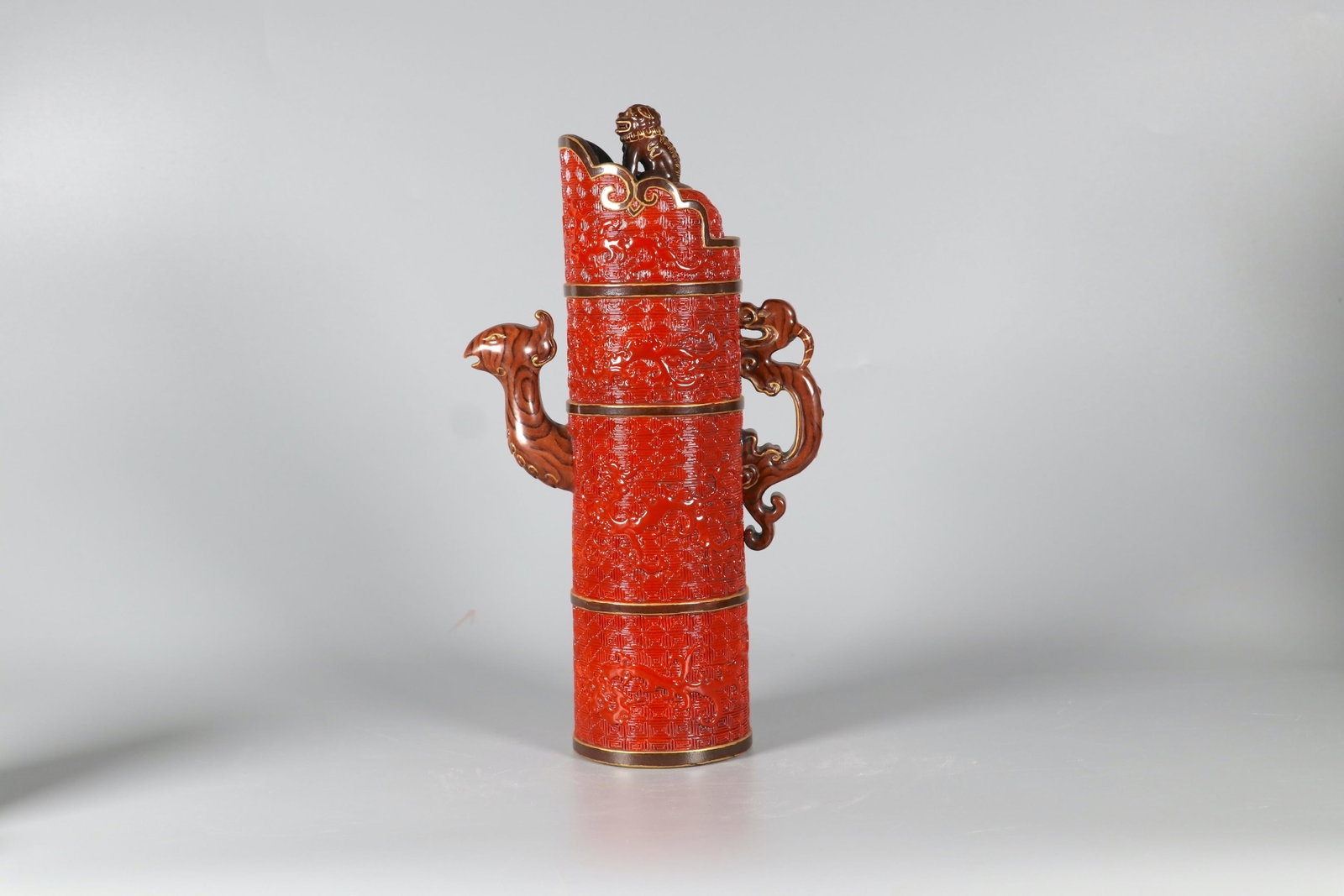 Faux-Bois Glaze Phoenix-Spout Monk Jug: Faux-Bois Glaze Phoenix-Spout Monk Jug, Height: 10.24", Width: 5.9".